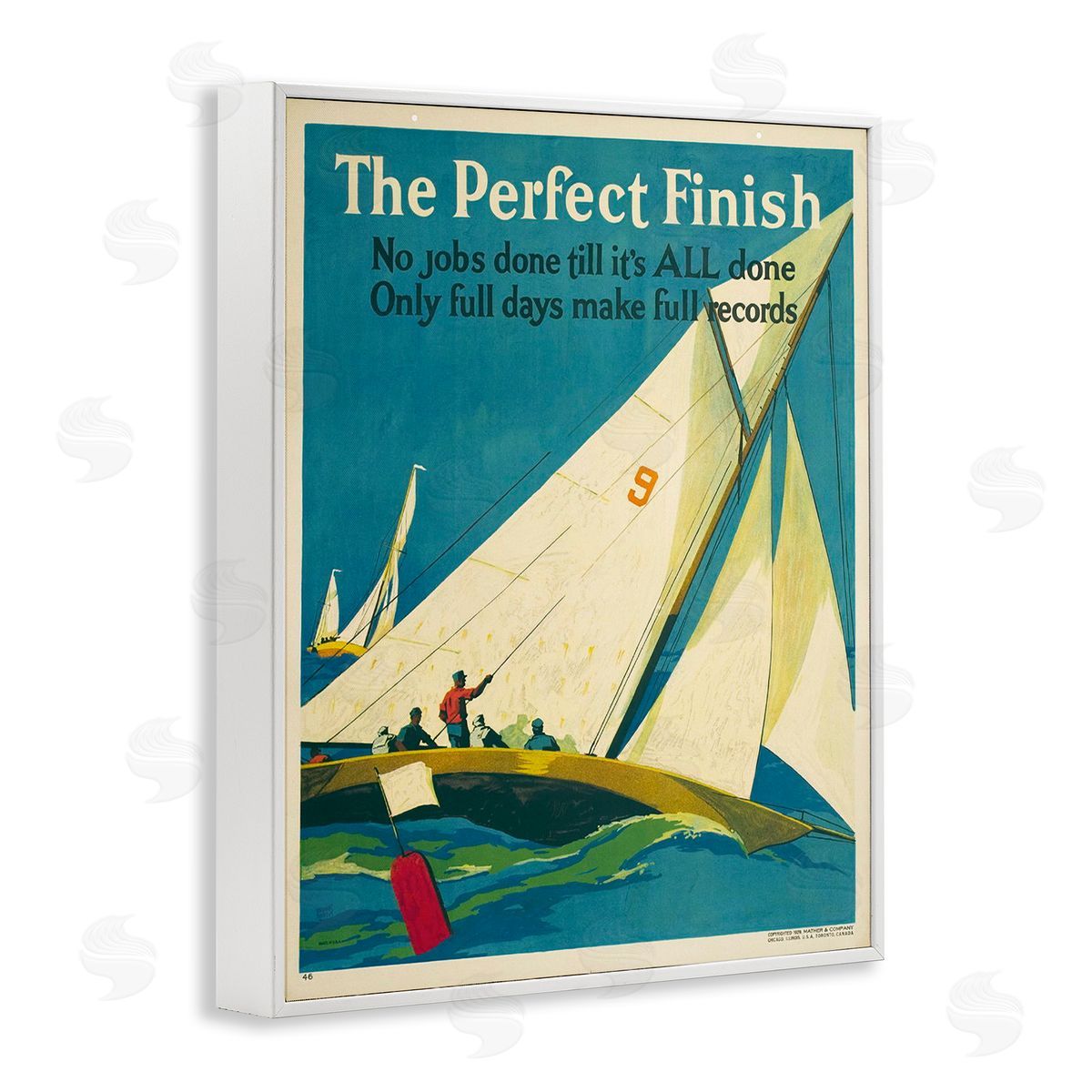 Perfect Finish Antique Sailors White Frame Print Wall Art, Home Decor by Marcus Jules