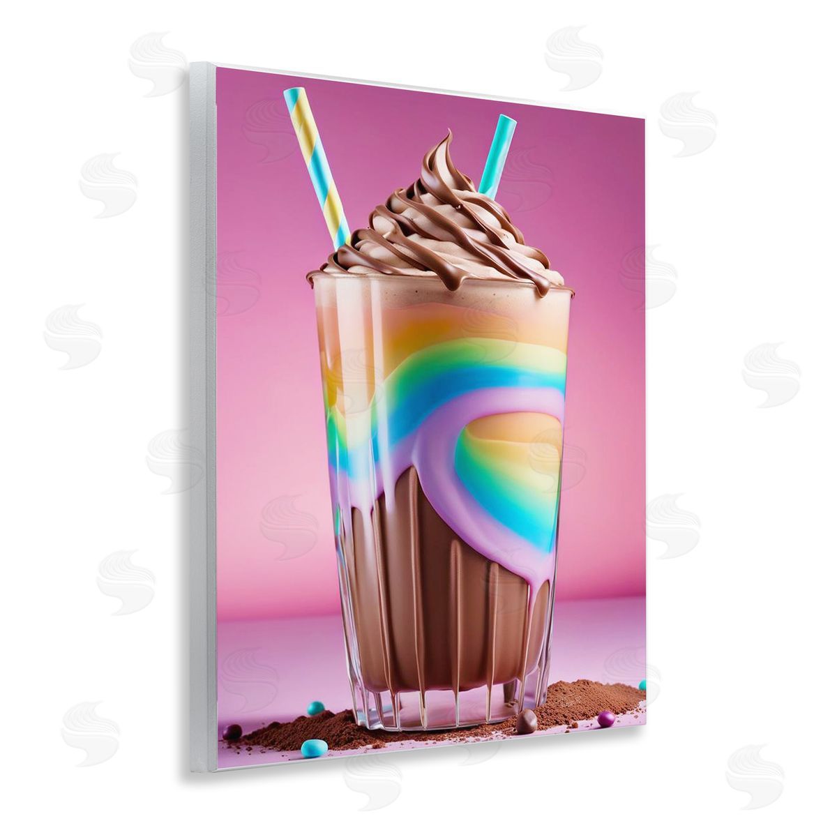 Rainbow Hued Milkshake Wood Plaque Wall Art, Home Decor by Tabz Jones