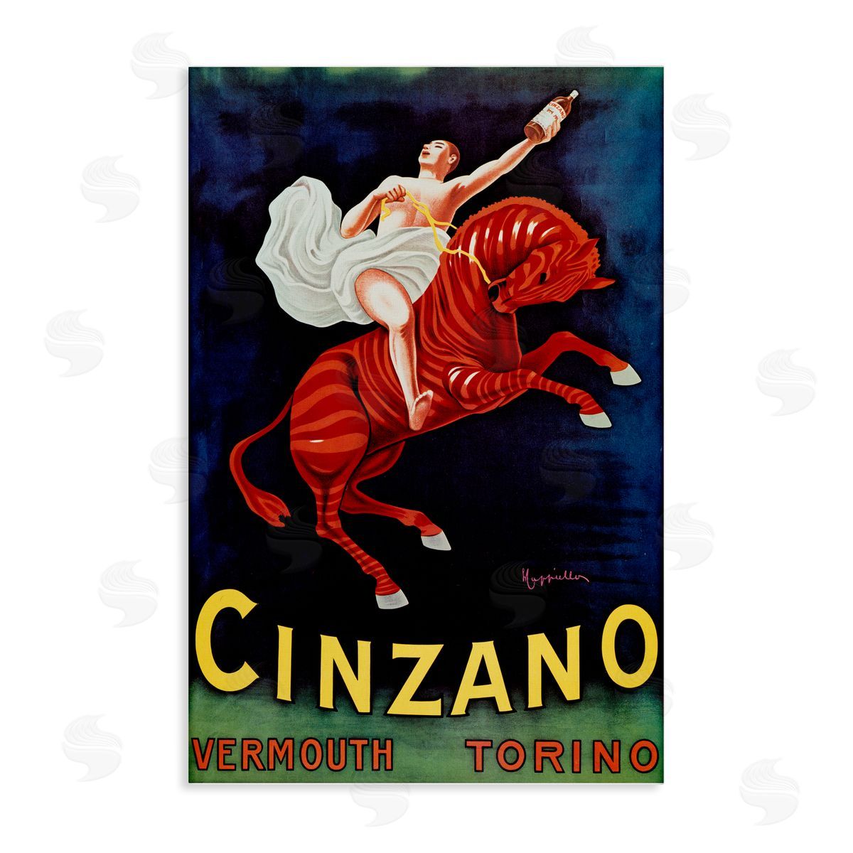 Cinzano Wine Advertisement Canvas Wall Art, Home Decor by Marcus Jules
