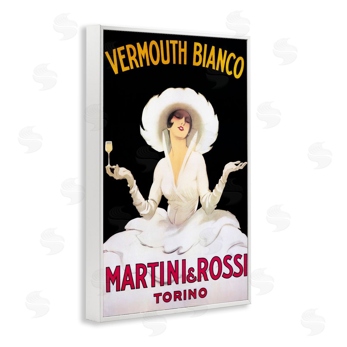 Vermouth Vintage Lady Advertisement White Frame Print Wall Art, Home Decor by Marcus Jules