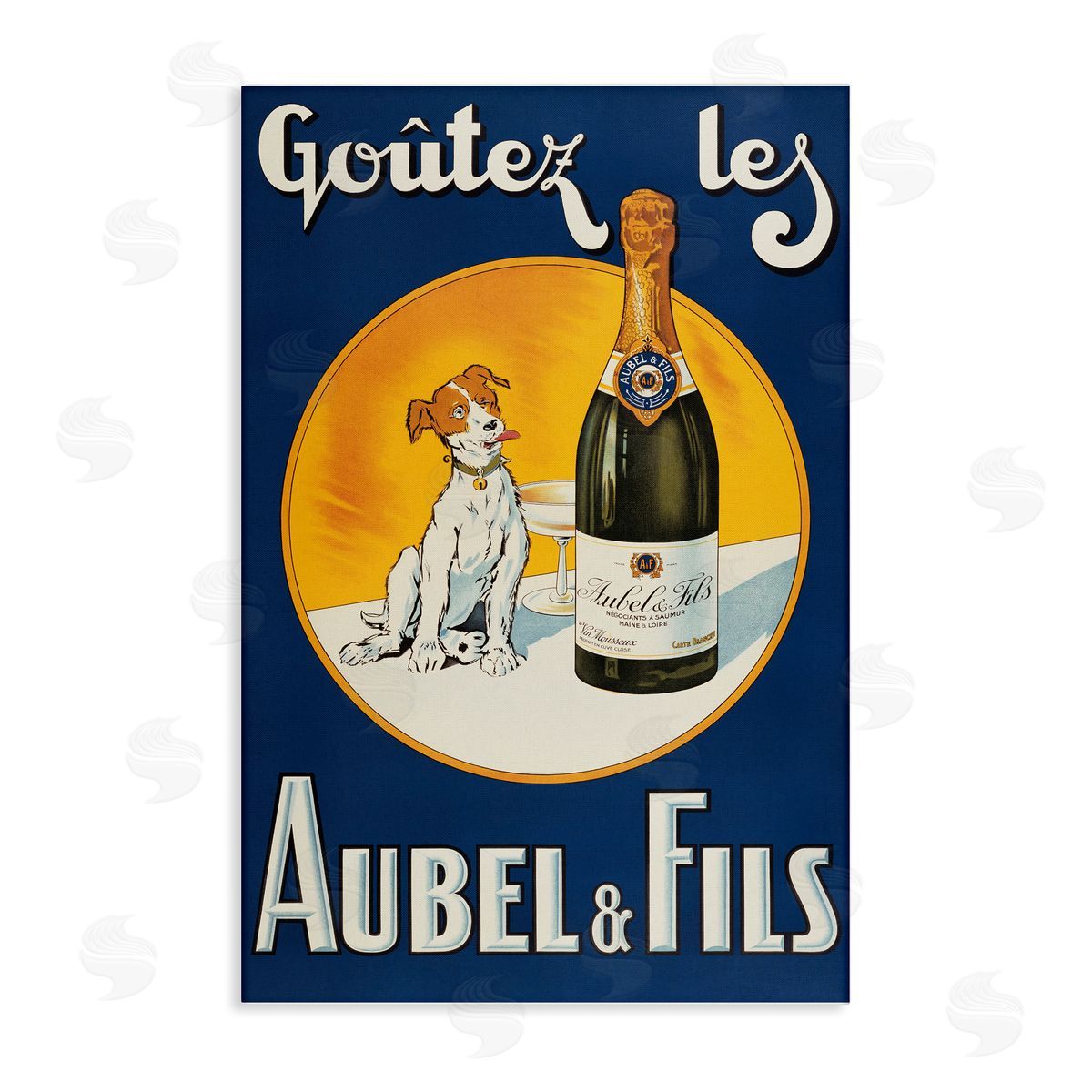 Dog & Wine Advertisement Canvas Wall Art, Home Decor by Marcus Jules