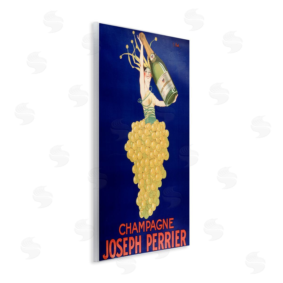Vintage Perrier Champagne Wood Plaque Wall Art, Home Decor by Marcus Jules