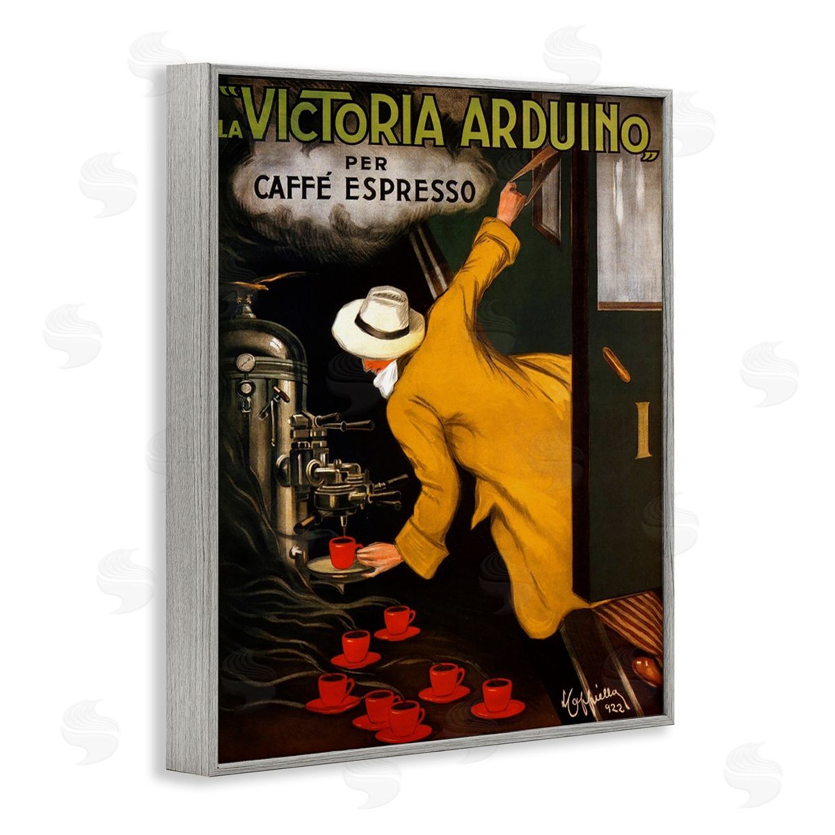 Vintage Espresso Advertisement Grey Frame Print Wall Art, Home Decor by Marcus Jules