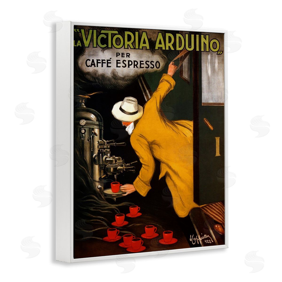Vintage Espresso Advertisement White Frame Print Wall Art, Home Decor by Marcus Jules