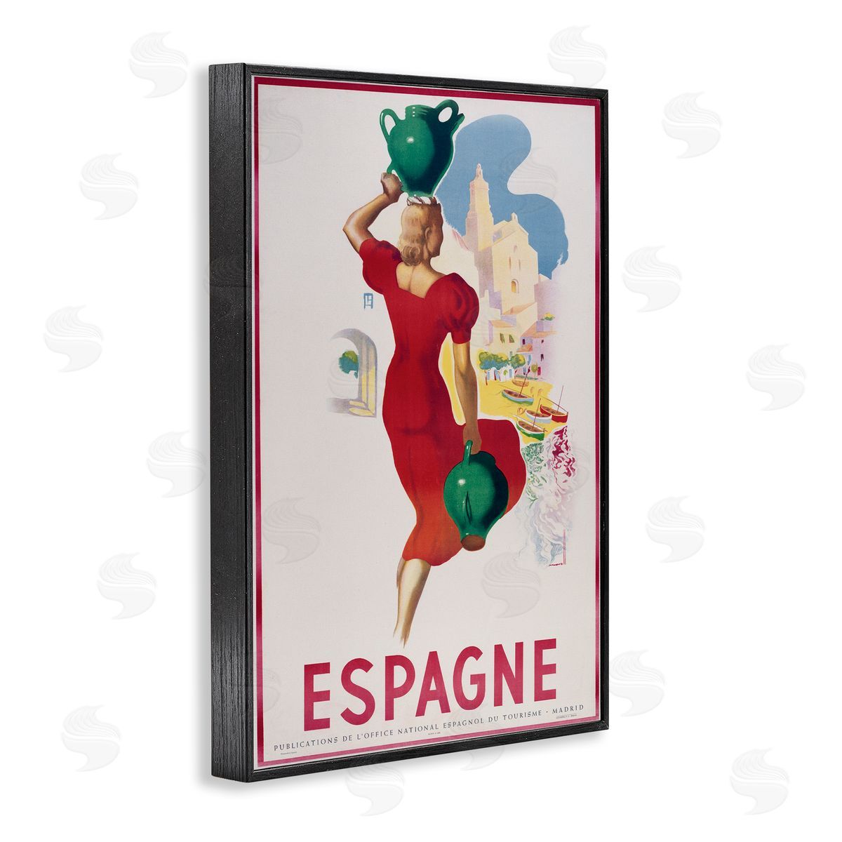 Vintage Spain Travel Advertisement Black Frame Print Wall Art, Home Decor by Marcus Jules