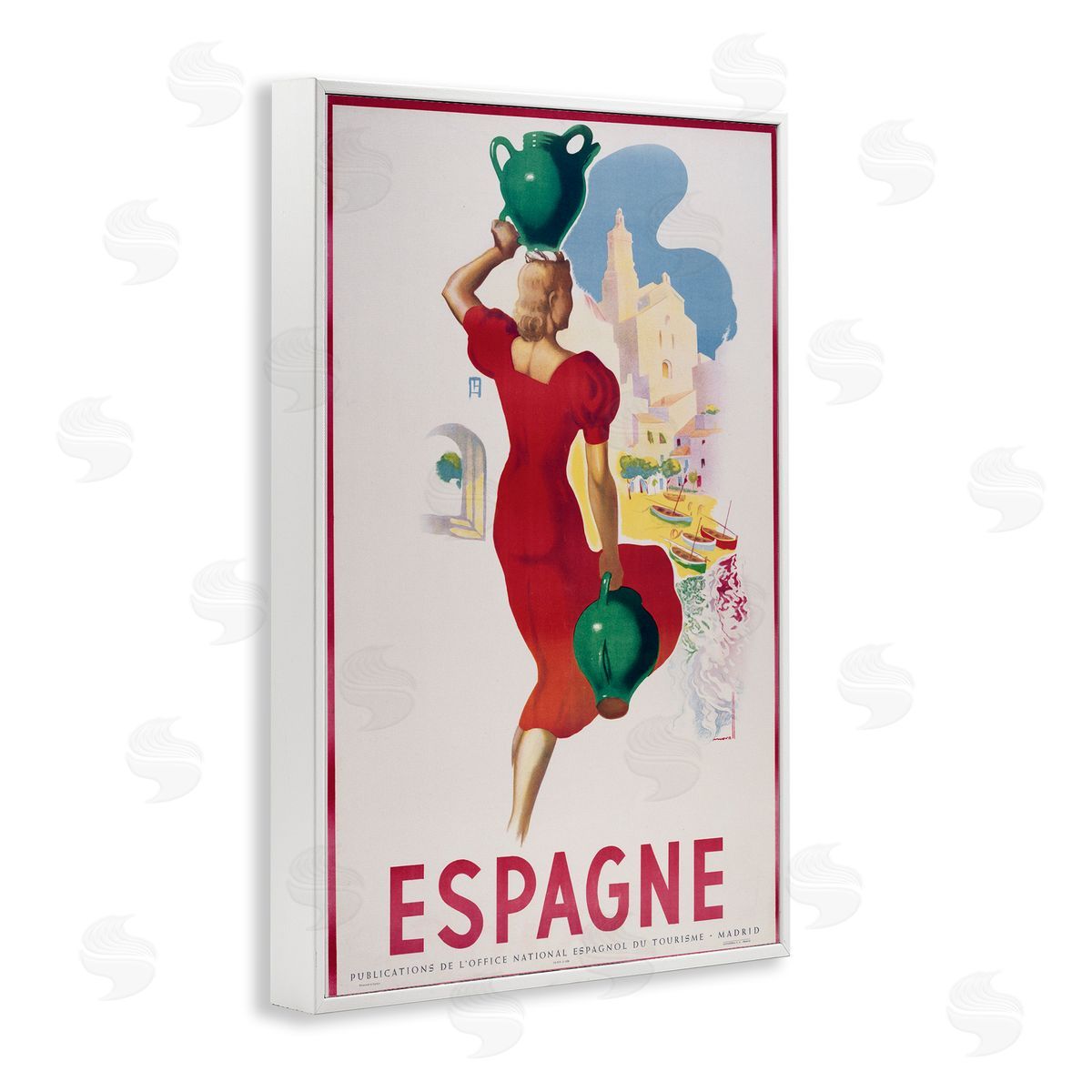 Vintage Spain Travel Advertisement White Frame Print Wall Art, Home Decor by Marcus Jules