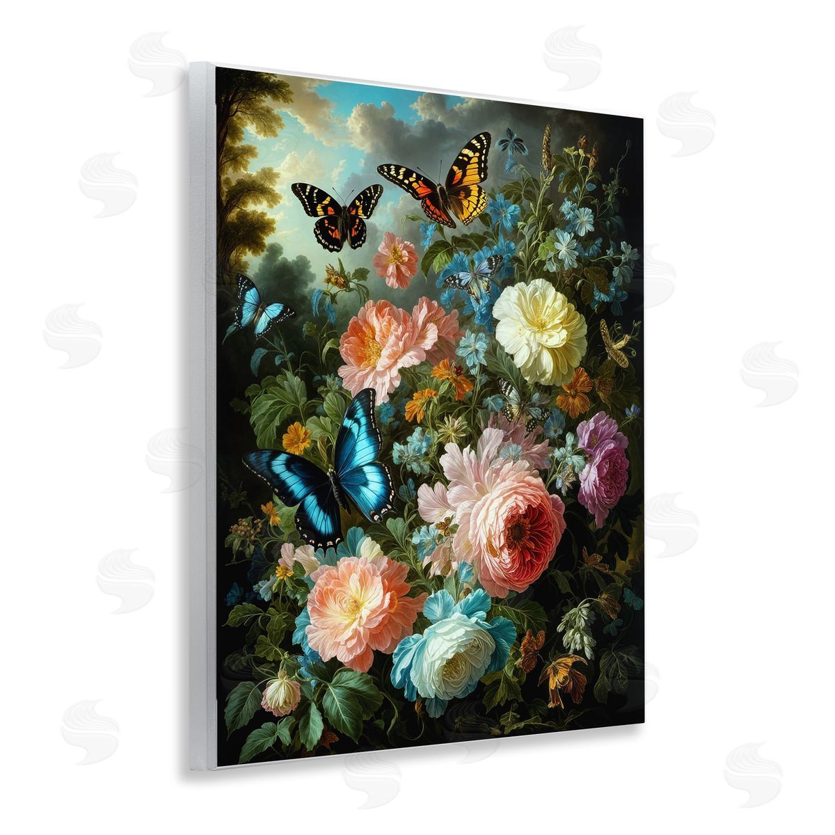 Blooming Roses & Monarch Butterflies Wood Plaque Wall Art, Home Decor by Tabz Jones