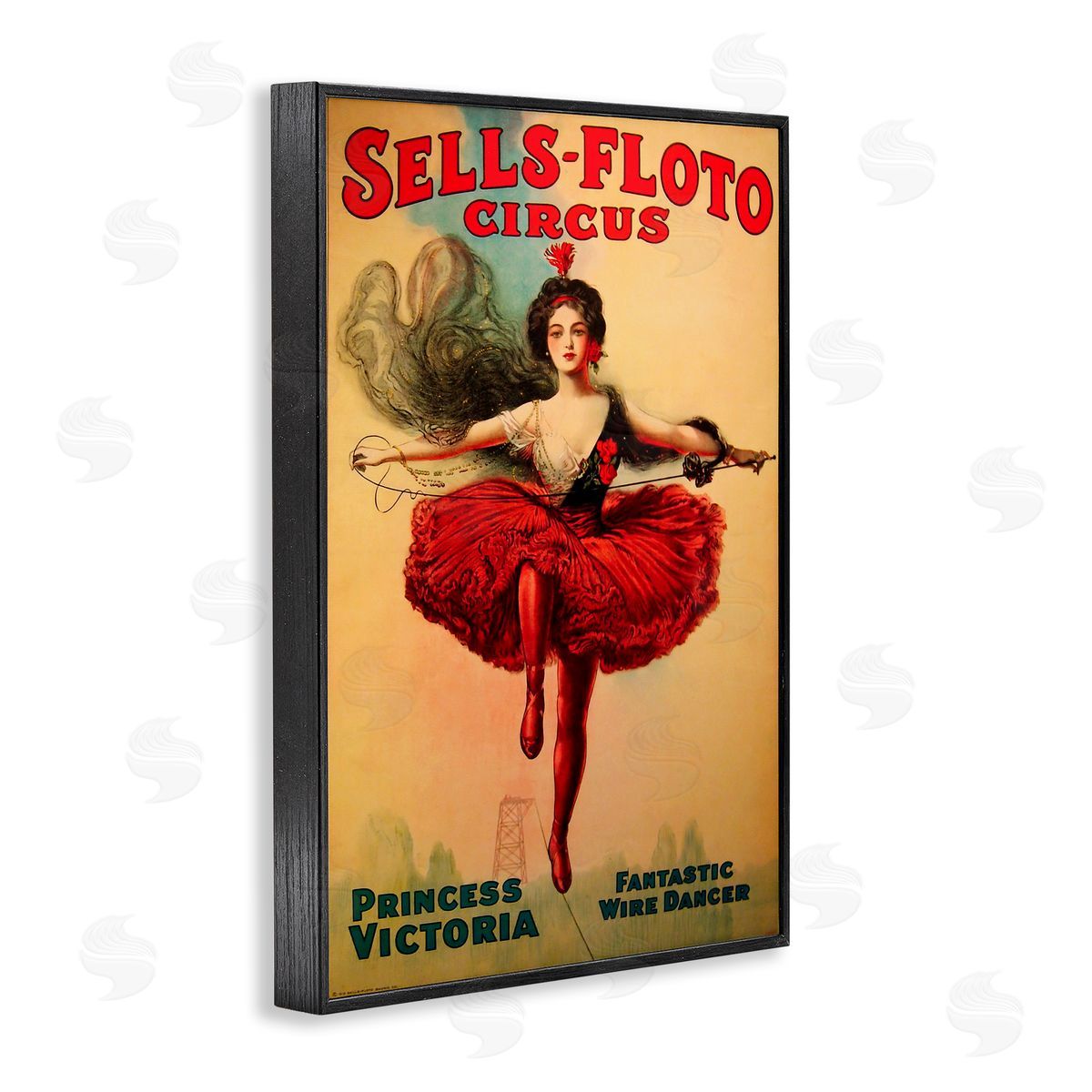 Sells-Floto Circus Vintage Poster Black Frame Print Wall Art, Home Decor by Marcus Jules