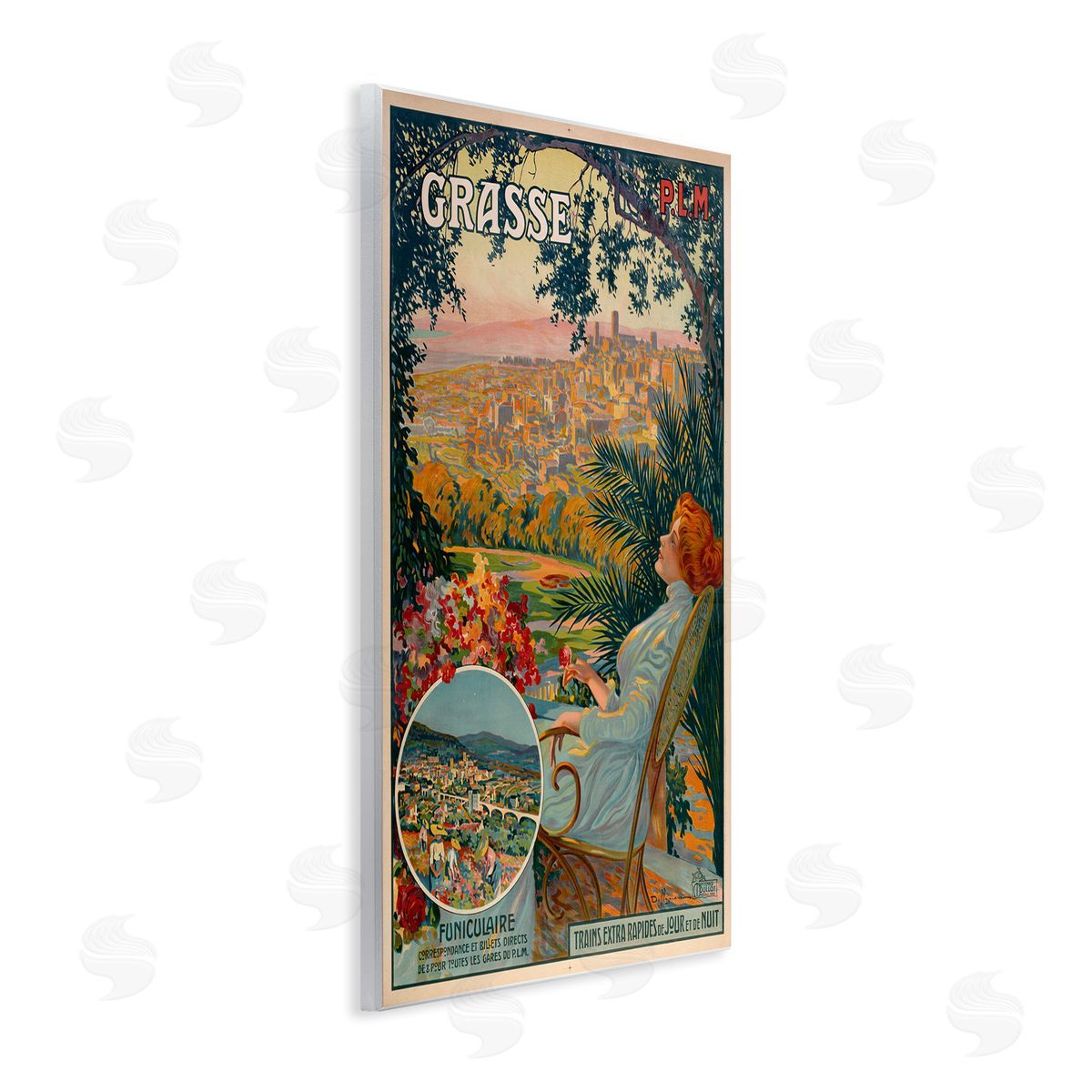 Vintage Grasse Advertisement Wood Plaque Wall Art, Home Decor by Marcus Jules