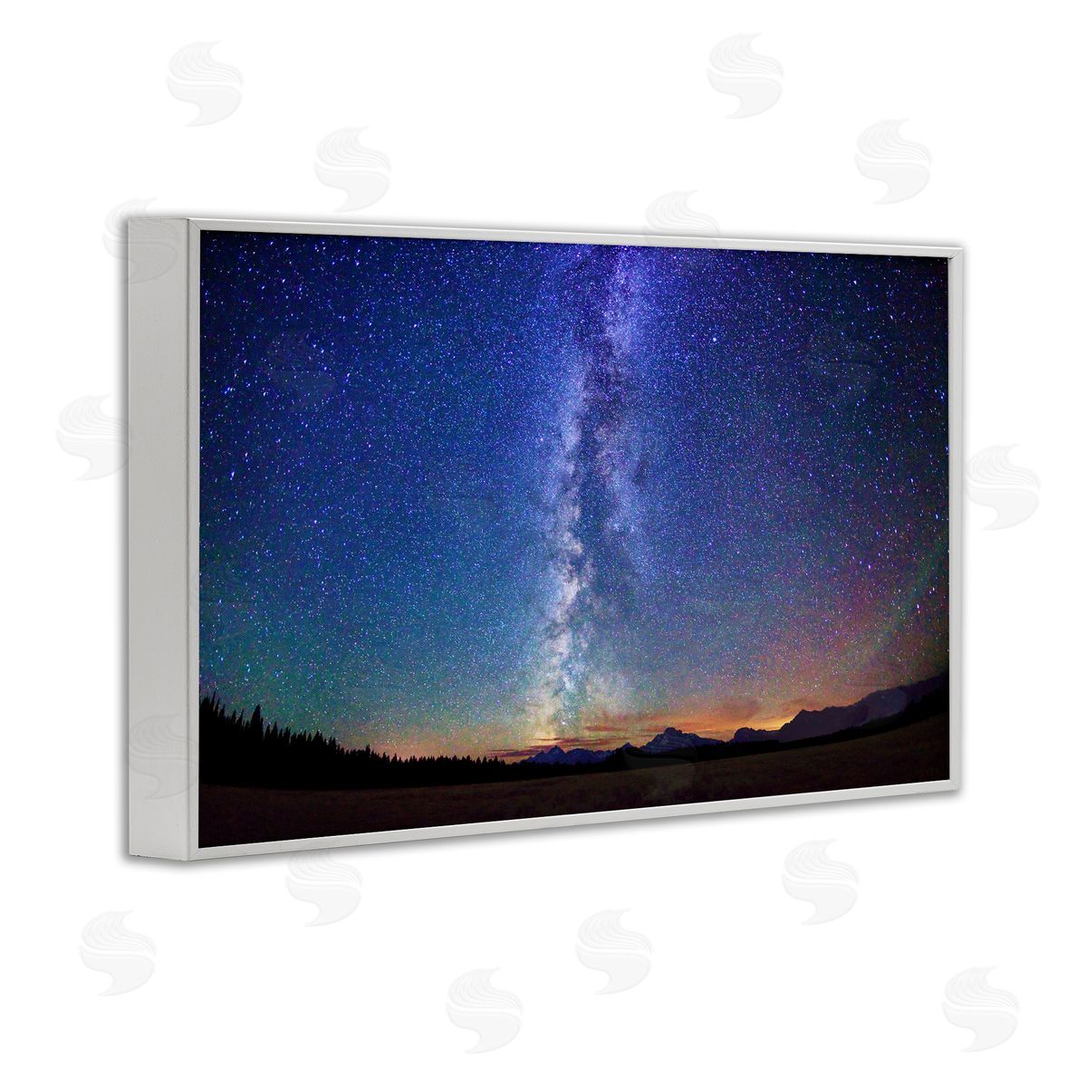Milky Way Stars over Earth White Frame Print Wall Art, Home Decor by Royce Bair