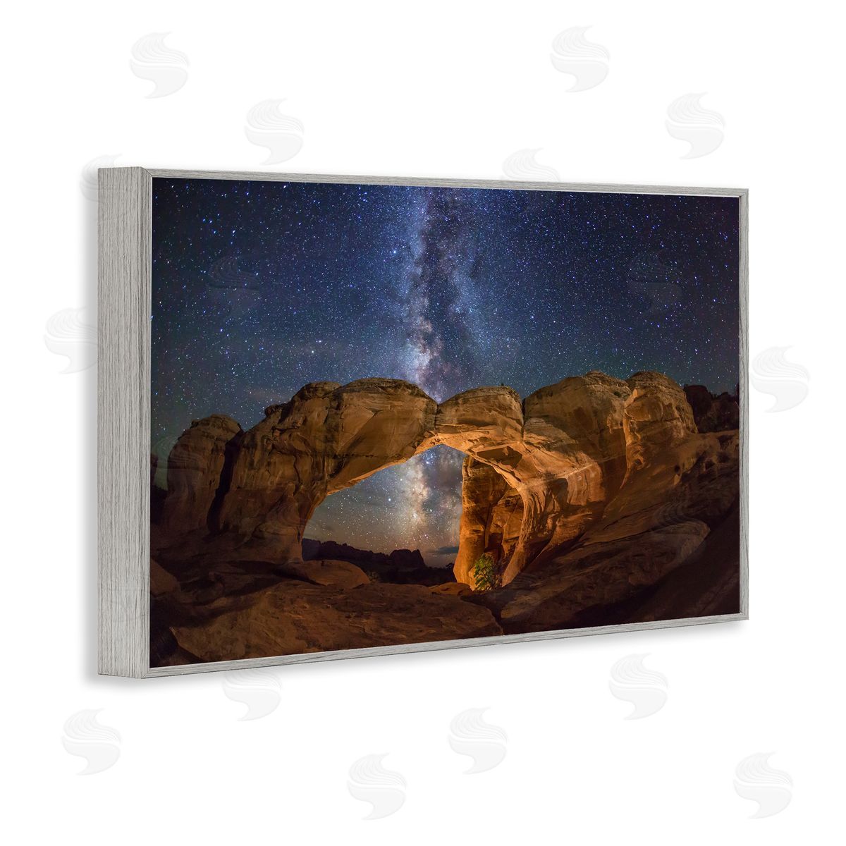 Starry Sky Through Desert Arch Grey Frame Print Wall Art, Home Decor by Royce Bair