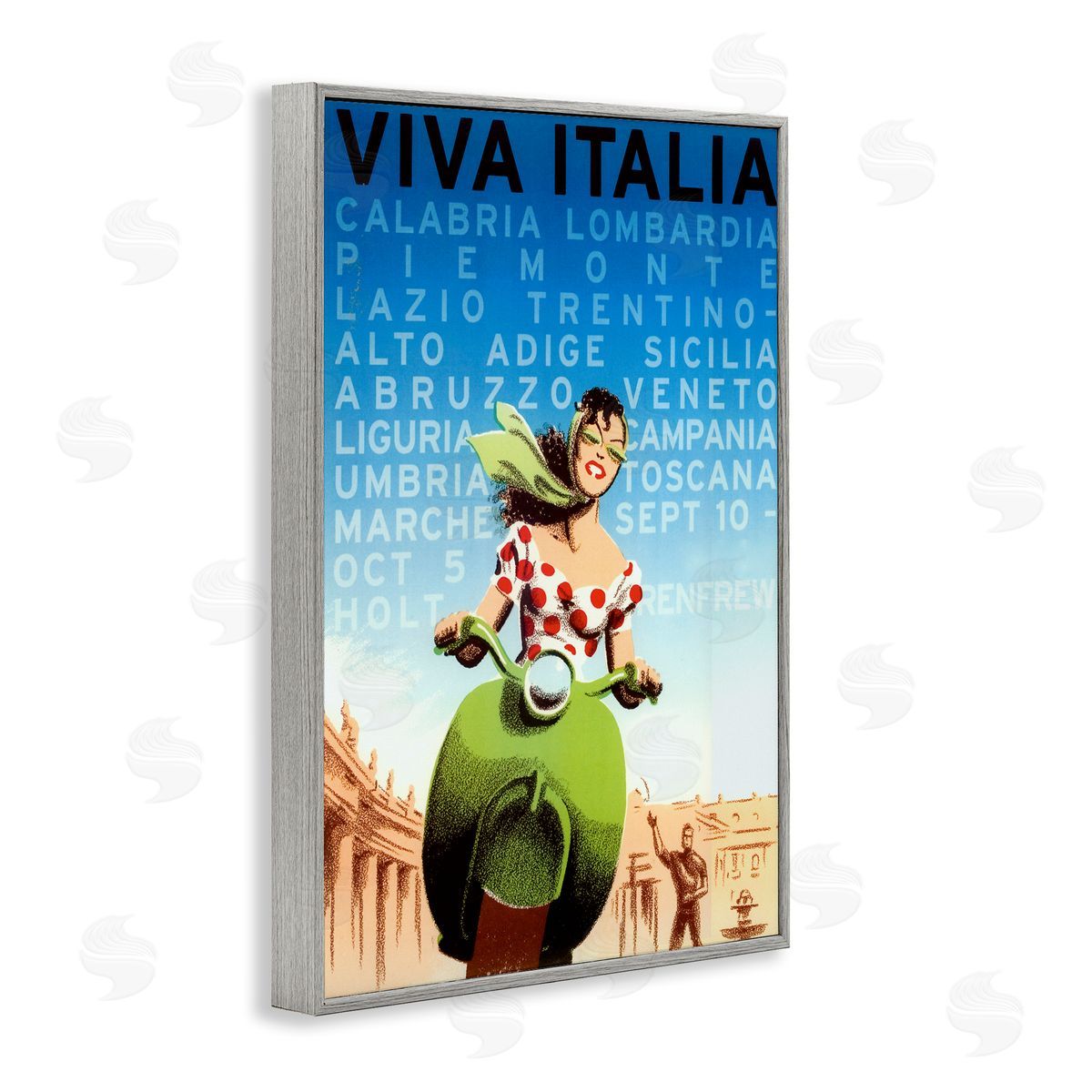 Vintage Italy Travel Ad Grey Frame Print Wall Art, Home Decor by Marcus Jules