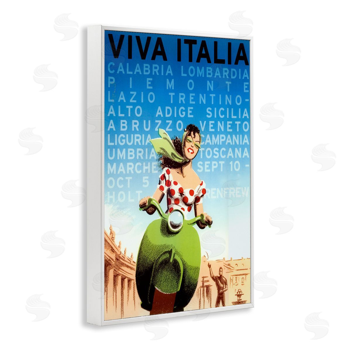 Vintage Italy Travel Ad White Frame Print Wall Art, Home Decor by Marcus Jules