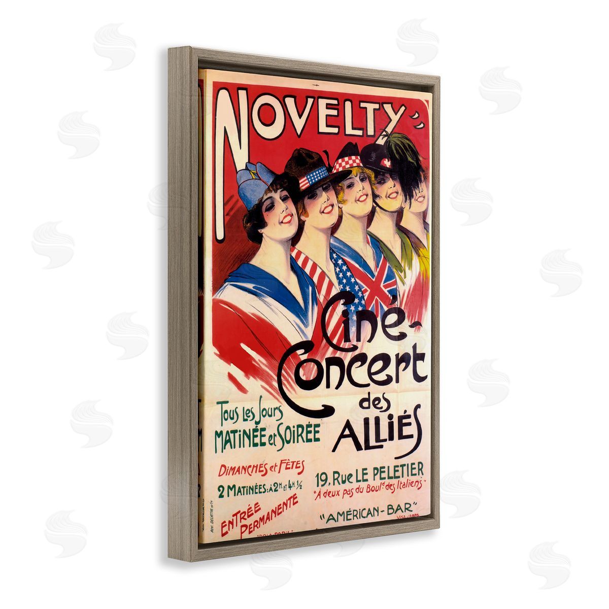 Vintage Novelty Concert Brown Floating Frame Canvas Wall Art, Home Decor by Marcus Jules