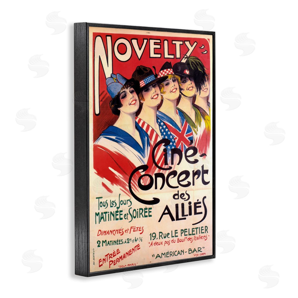 Vintage Novelty Concert Black Frame Print Wall Art, Home Decor by Marcus Jules