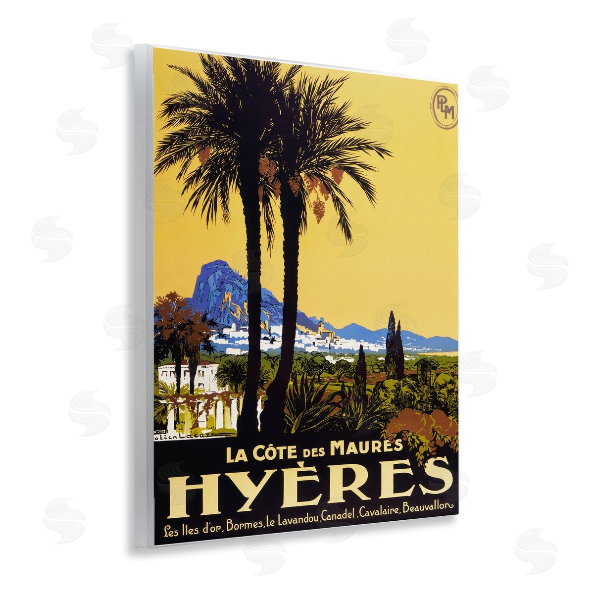 Vintage Tropical Travel Ad Wood Plaque Wall Art, Home Decor by Marcus Jules