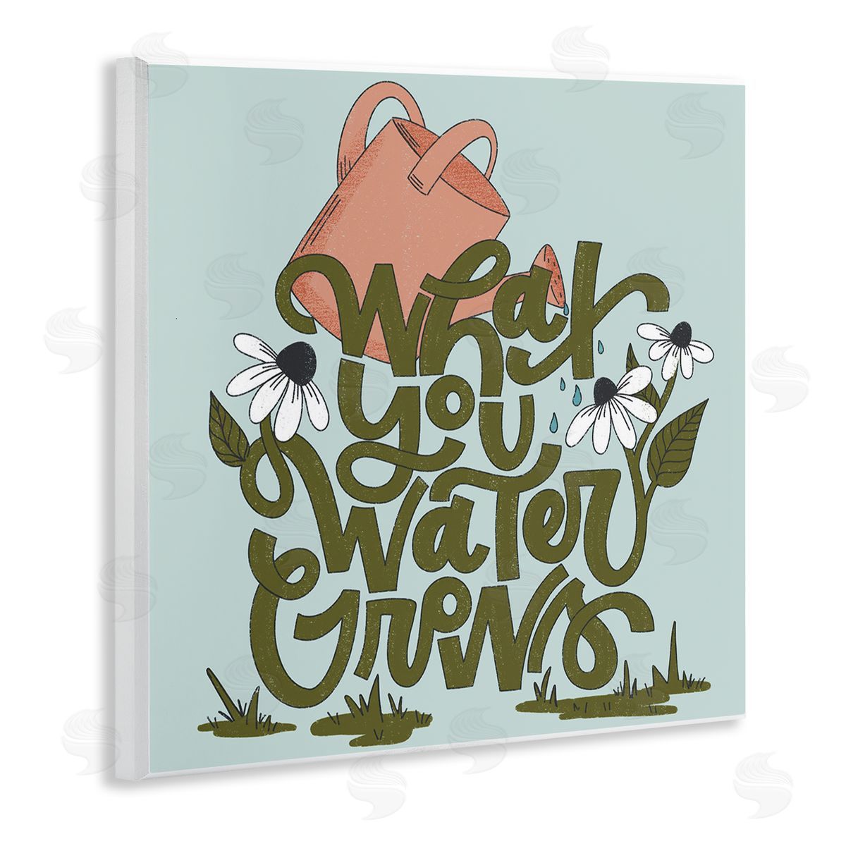 What You Water Grows Wood Plaque Wall Art, Home Decor by Sarah Hickman