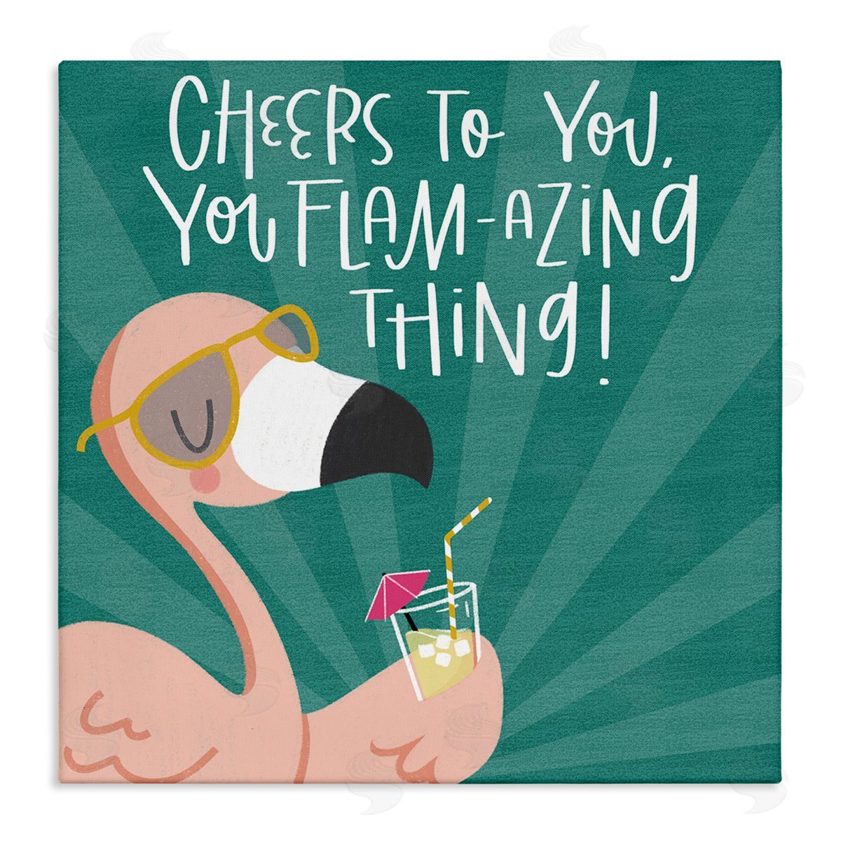 Cheers To You Flamazing Canvas Wall Art, Home Decor by Sarah Hickman