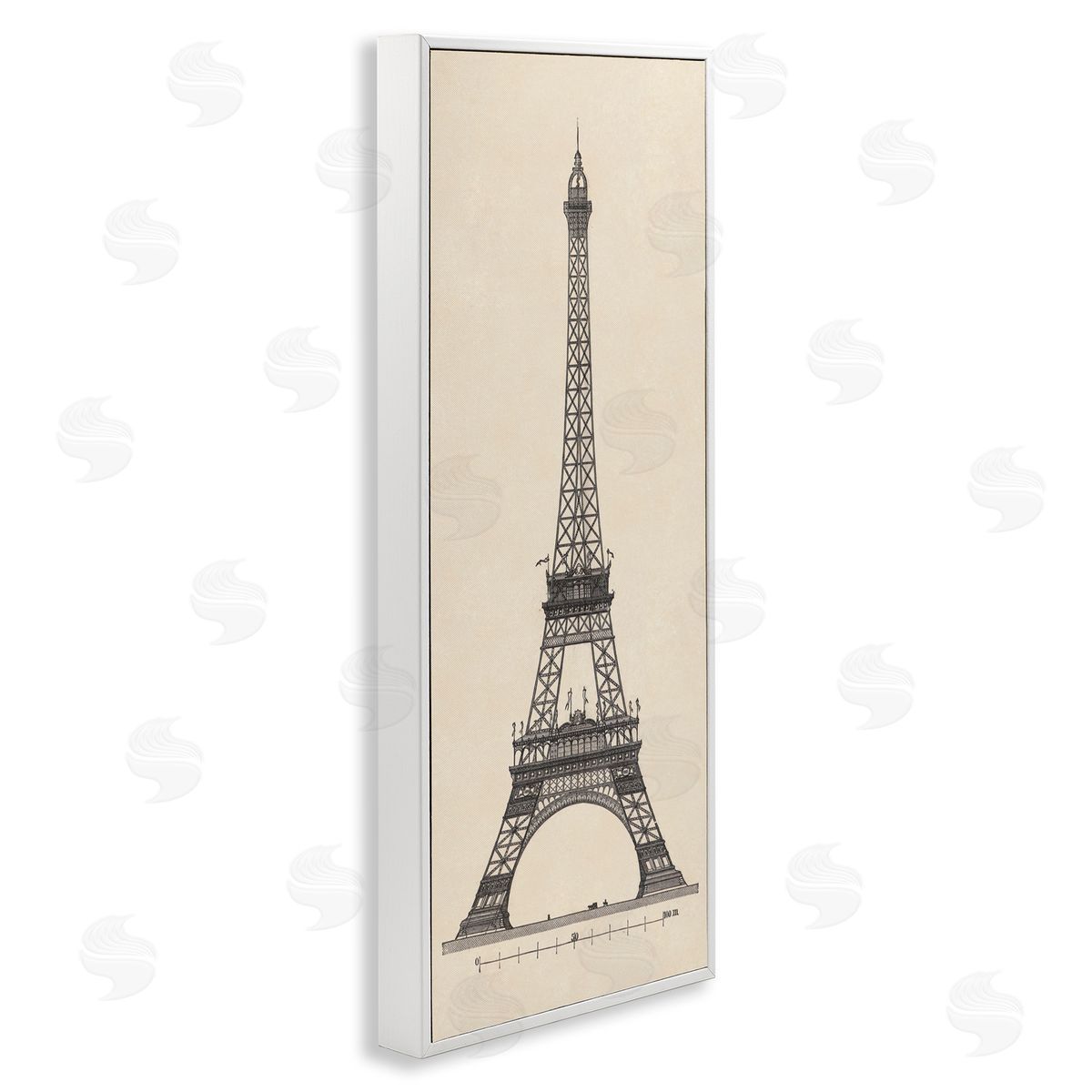 Parisian Tower Illustration White Frame Print Wall Art, Home Decor by Phillipa Katz