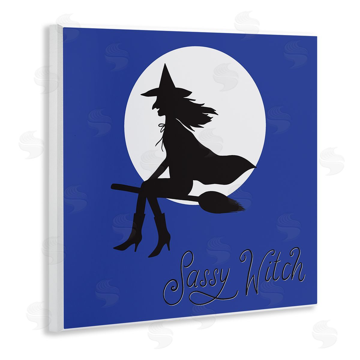 Sassy Witch & Full Moon Wood Plaque Wall Art, Home Decor by Sazerelli Designs