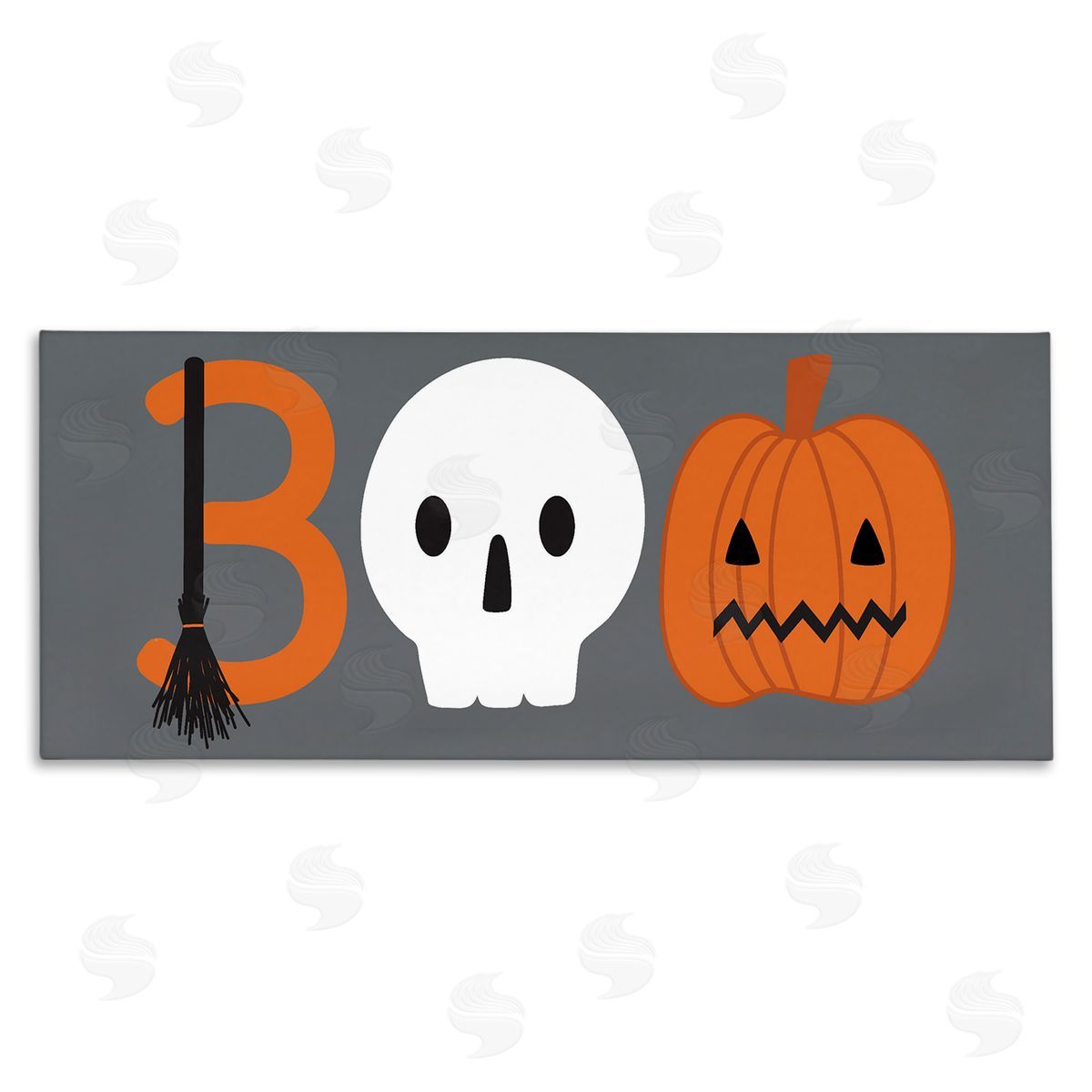 Boo Halloween Fun Typography Canvas Wall Art, Home Decor by Sazerelli Designs
