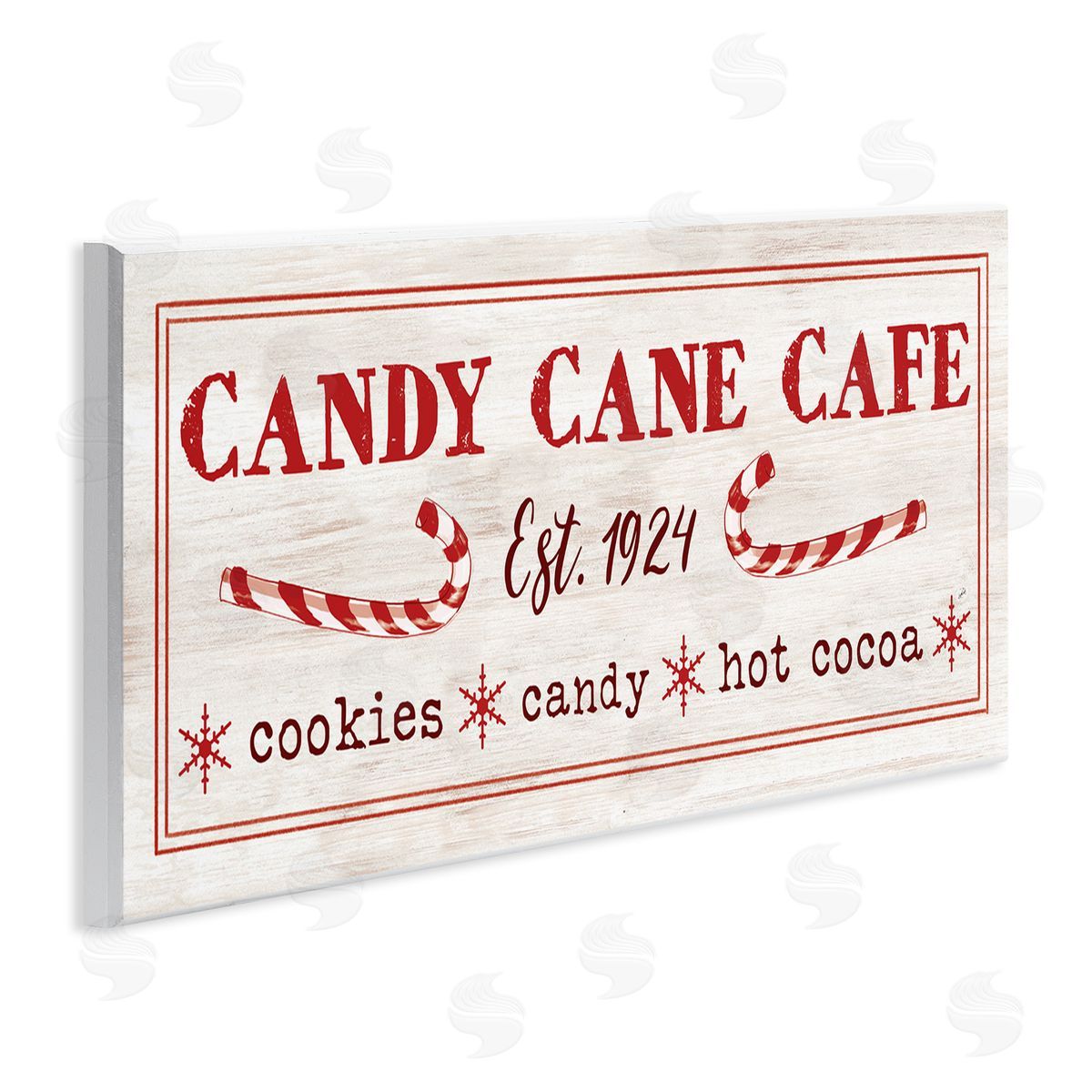 Vintage Candy Cane Cafe Wood Plaque Wall Art, Home Decor by Dogwood Portfolio