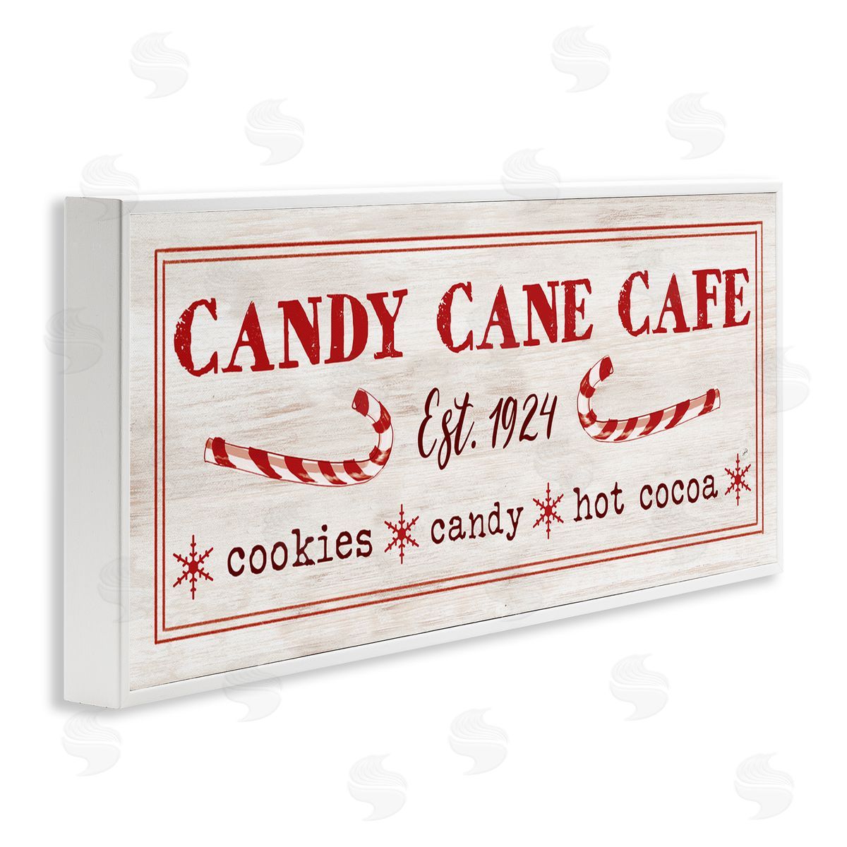 Vintage Candy Cane Cafe White Frame Print Wall Art, Home Decor by Dogwood Portfolio