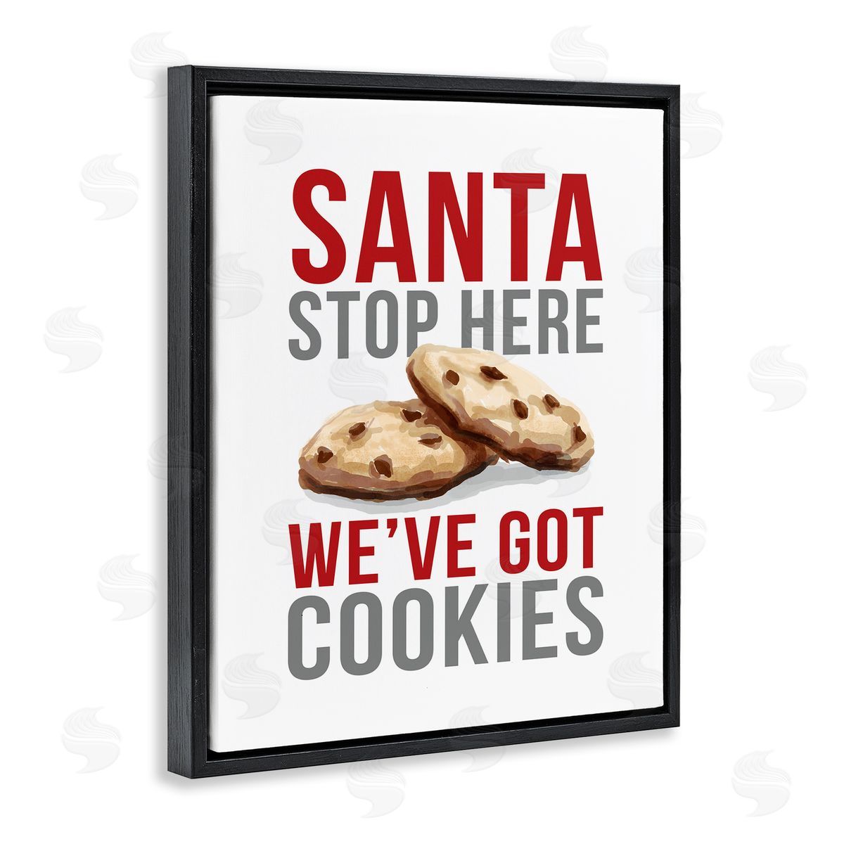 Santa We Have Cookies Black Floating Frame Canvas Wall Art, Home Decor by Dogwood Portfolio