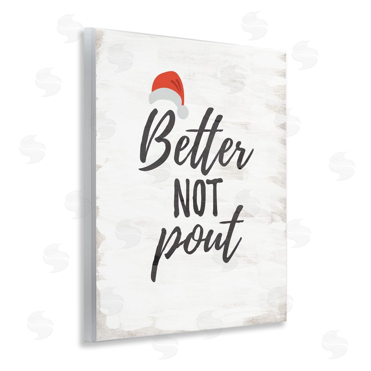 Festive Better Not Pout Wood Plaque Wall Art, Home Decor by Lauren Rader