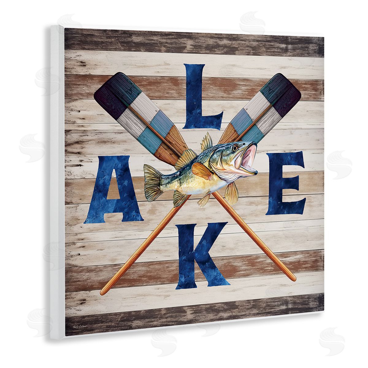 Rustic Lake Boat Oars Wood Plaque Wall Art, Home Decor by Nicole DeCamp