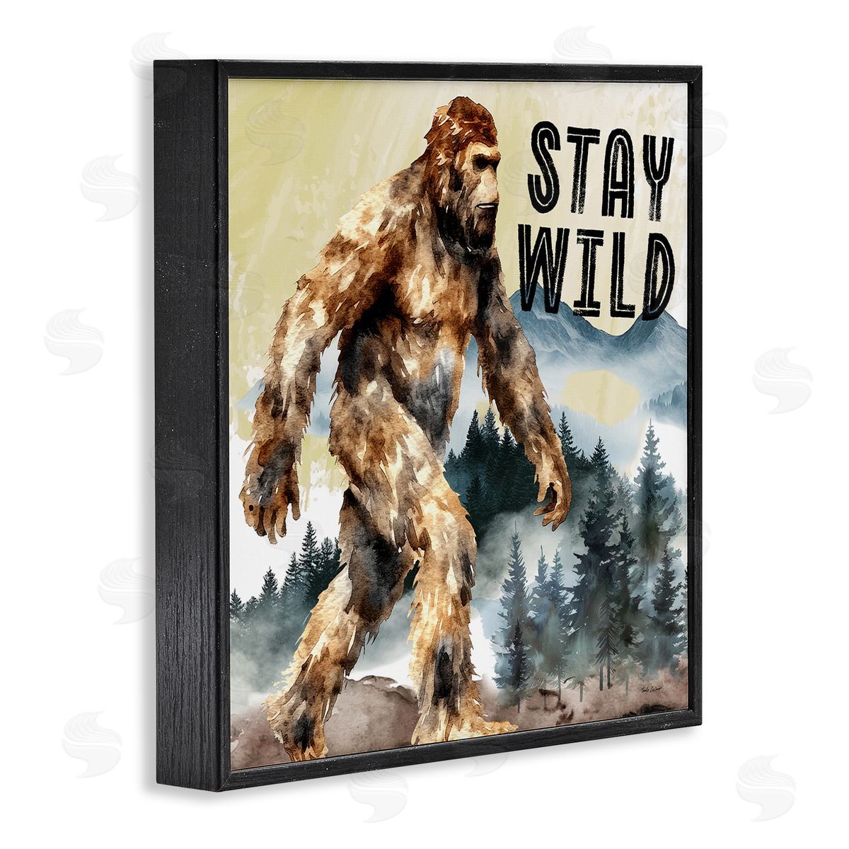 Stay Wild with Mythical Monster Black Frame Print Wall Art, Home Decor by Nicole DeCamp