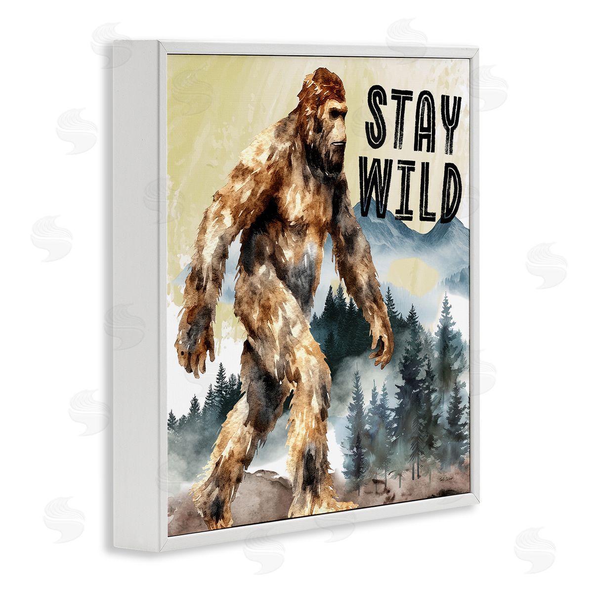 Stay Wild with Mythical Monster White Frame Print Wall Art, Home Decor by Nicole DeCamp