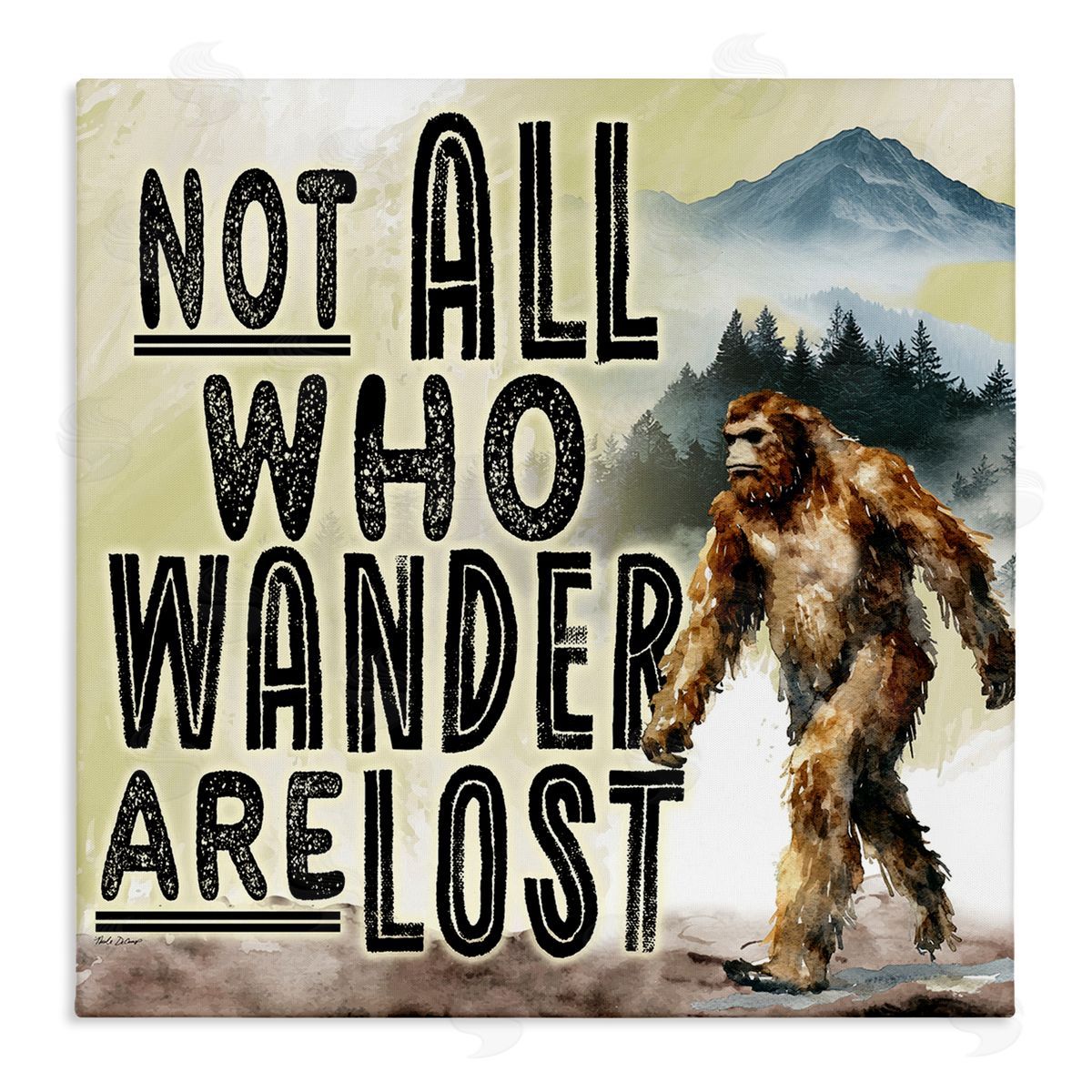Not All Who Wander Phrase Canvas Wall Art, Home Decor by Nicole DeCamp
