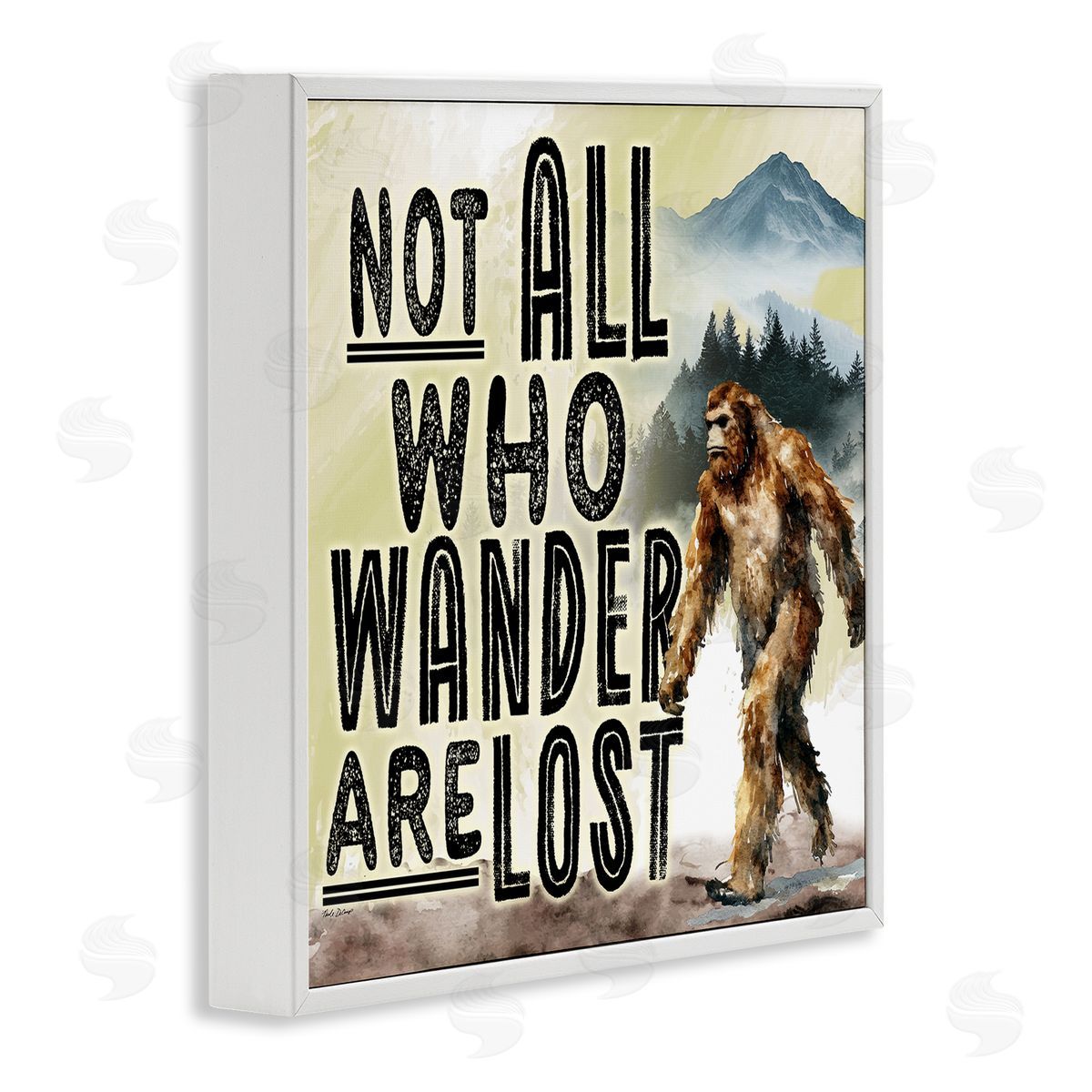 Not All Who Wander Phrase White Frame Print Wall Art, Home Decor by Nicole DeCamp