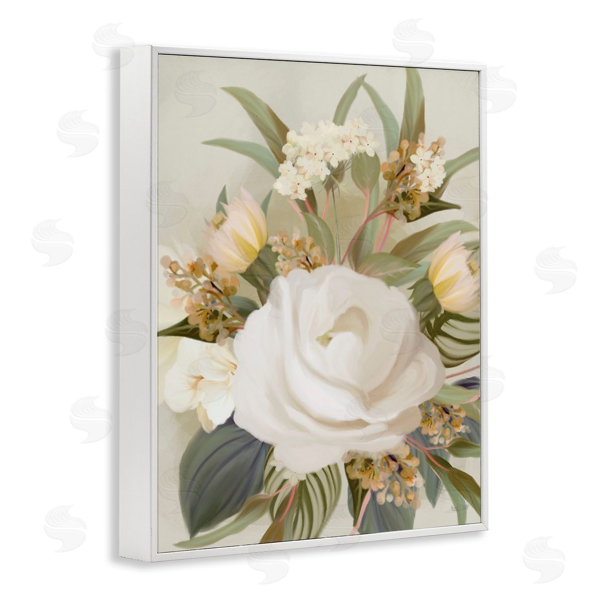 Charming Soft Rose Bundle White Frame Print Wall Art, Home Decor by House Fenway