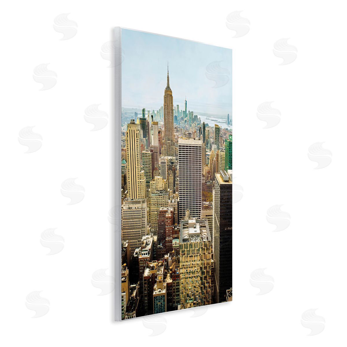 Overlooking Cityscape Buildings Wood Plaque Wall Art, Home Decor by Seven Trees Design