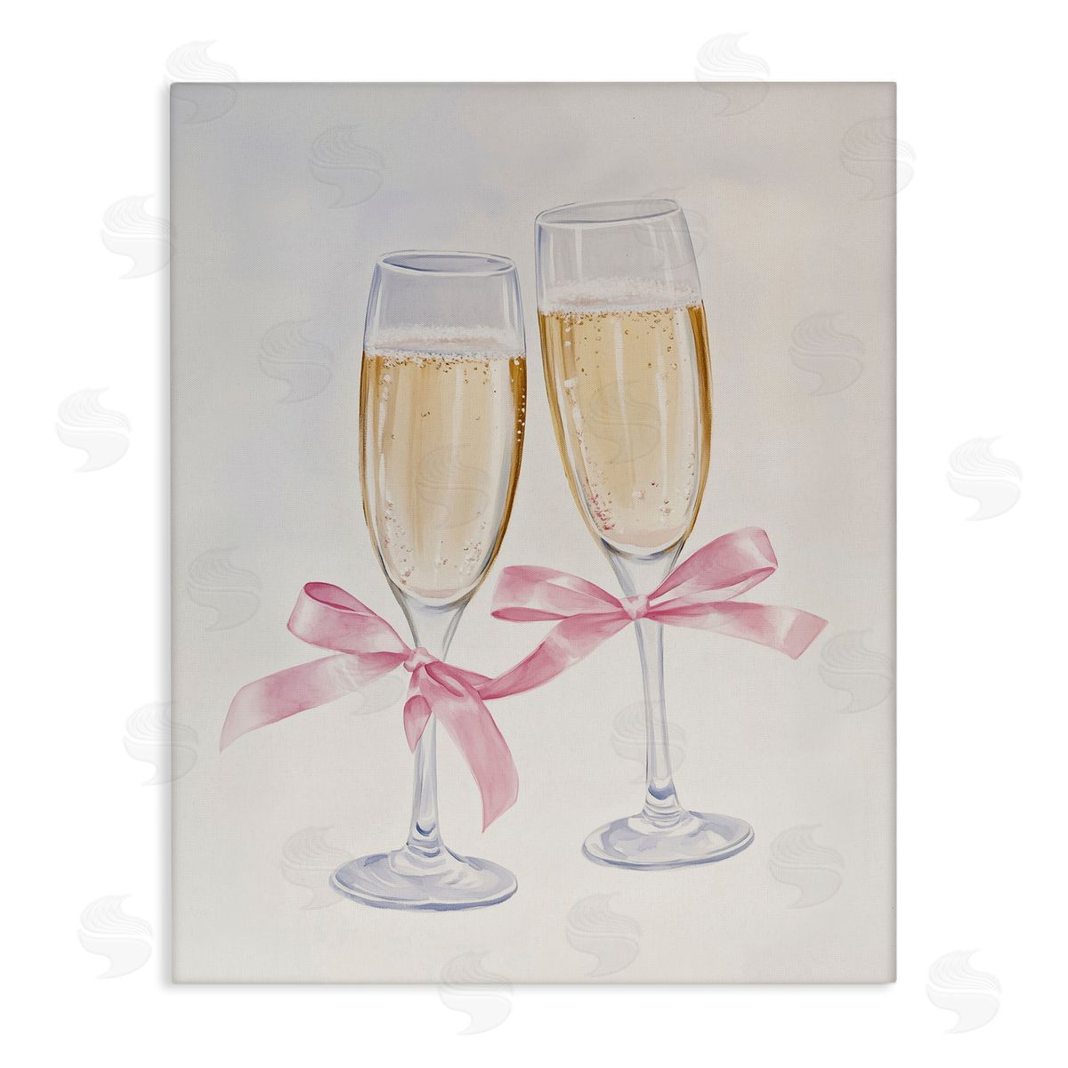 Chic Bow Champagne Glasses Canvas Wall Art, Home Decor by Arlington Prints