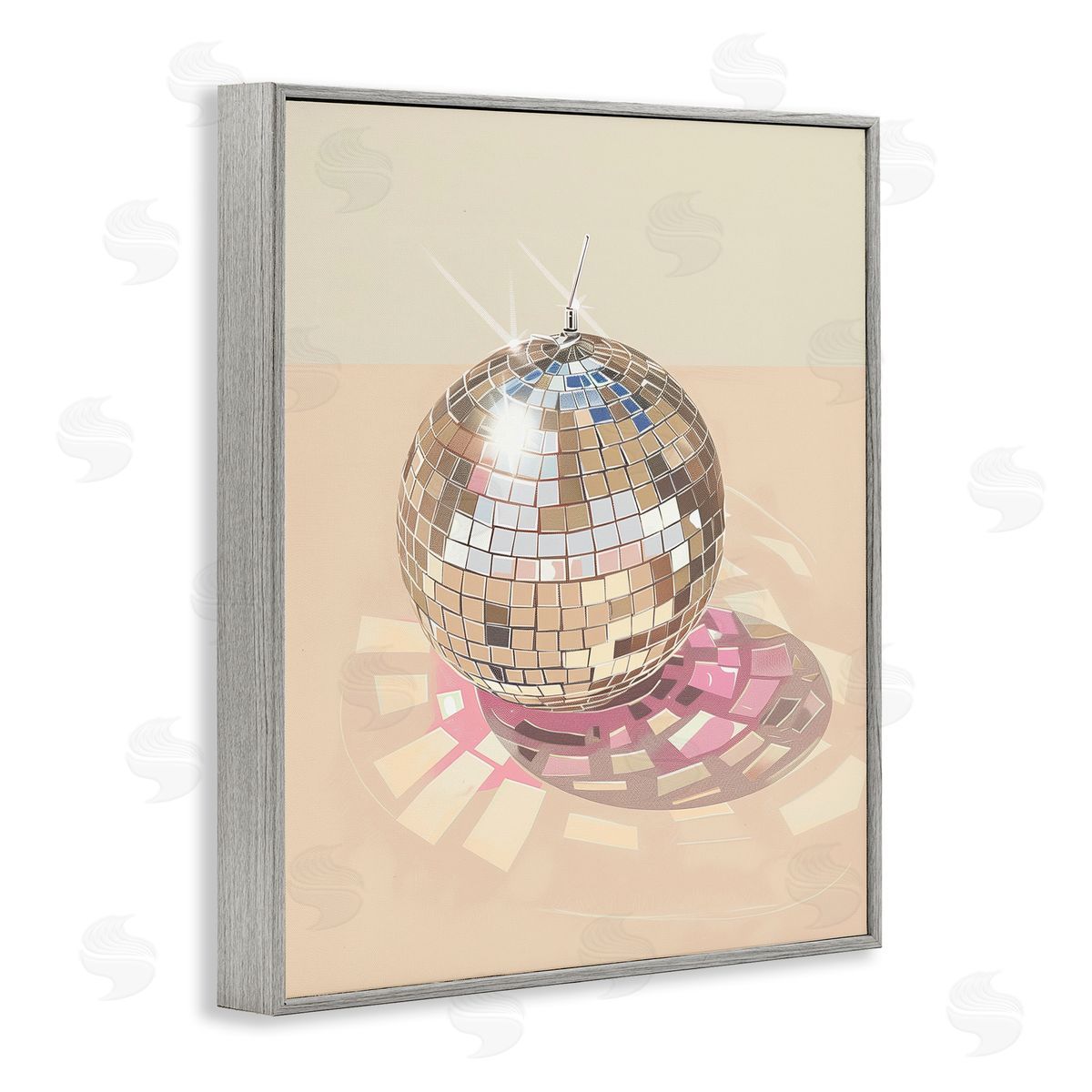 Dazzling Disco Ball Refraction Grey Frame Print Wall Art, Home Decor by Arlington Prints