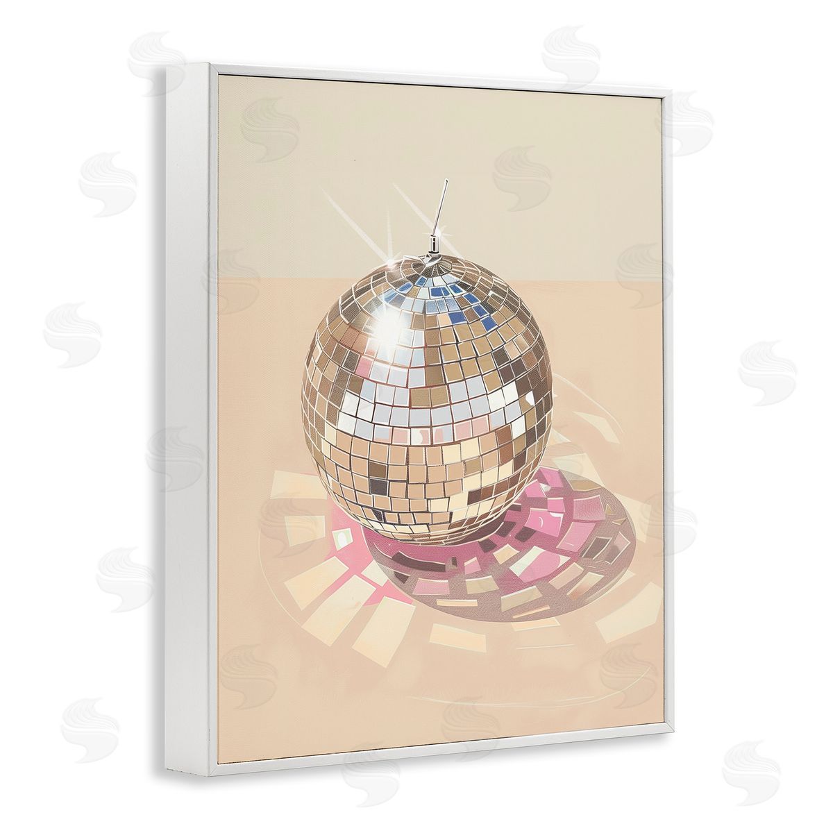 Dazzling Disco Ball Refraction White Frame Print Wall Art, Home Decor by Arlington Prints