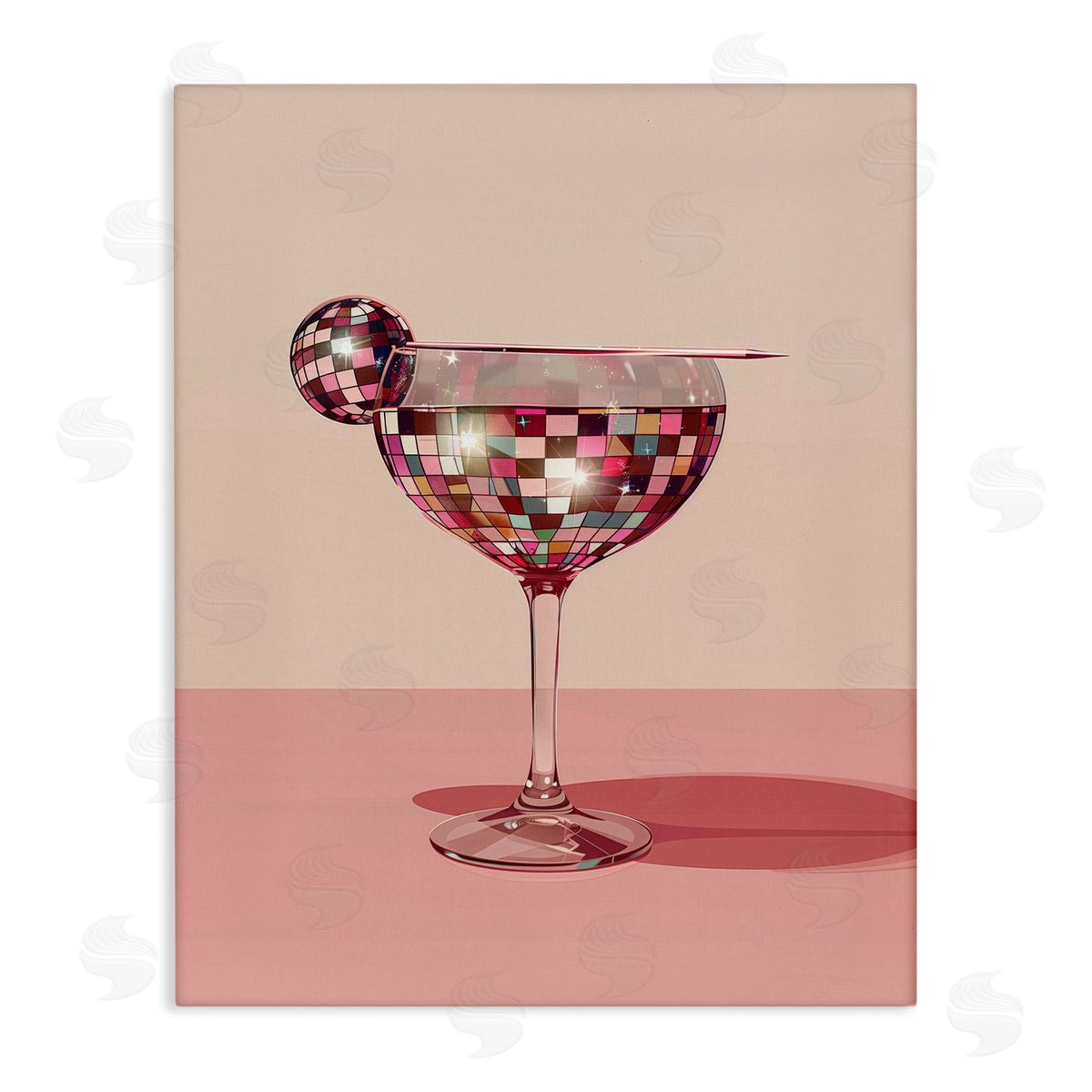 Rosy Hued Disco Drink Canvas Wall Art, Home Decor by Arlington Prints