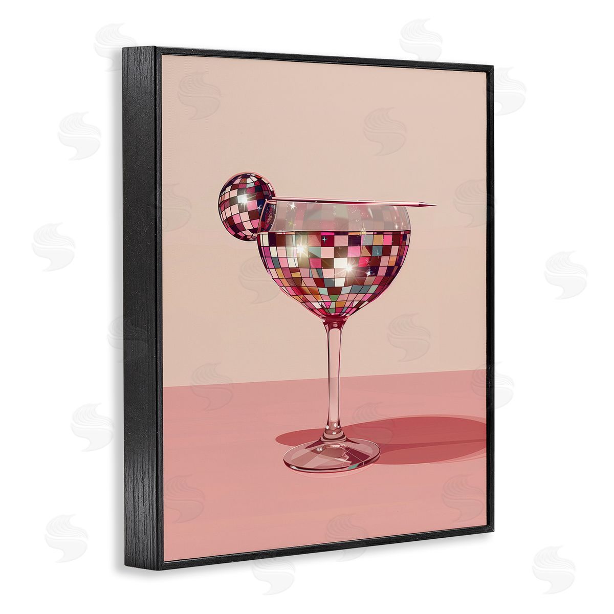 Rosy Hued Disco Drink Black Frame Print Wall Art, Home Decor by Arlington Prints