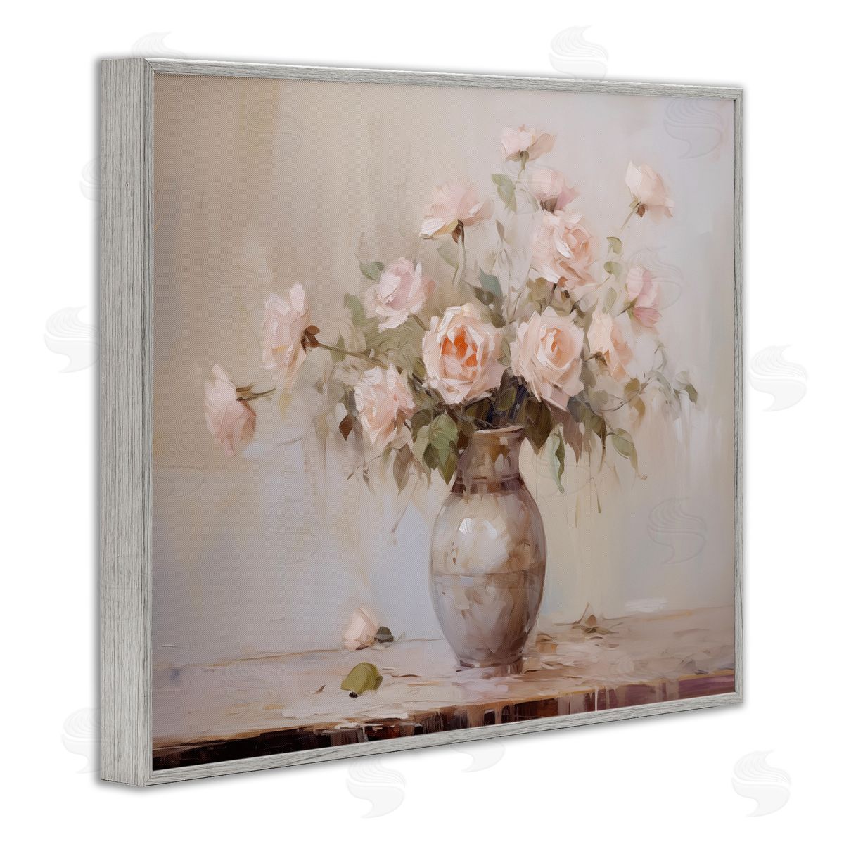 Romantic Bouquet of Roses Grey Frame Print Wall Art, Home Decor by Arlington Prints