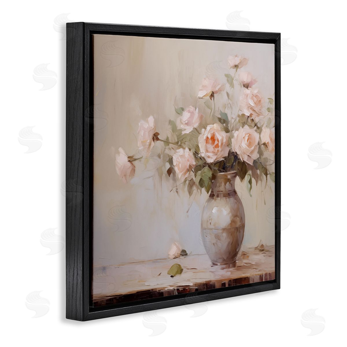 Romantic Rose Bouquet Black Floating Frame Canvas Wall Art, Home Decor by Arlington Prints