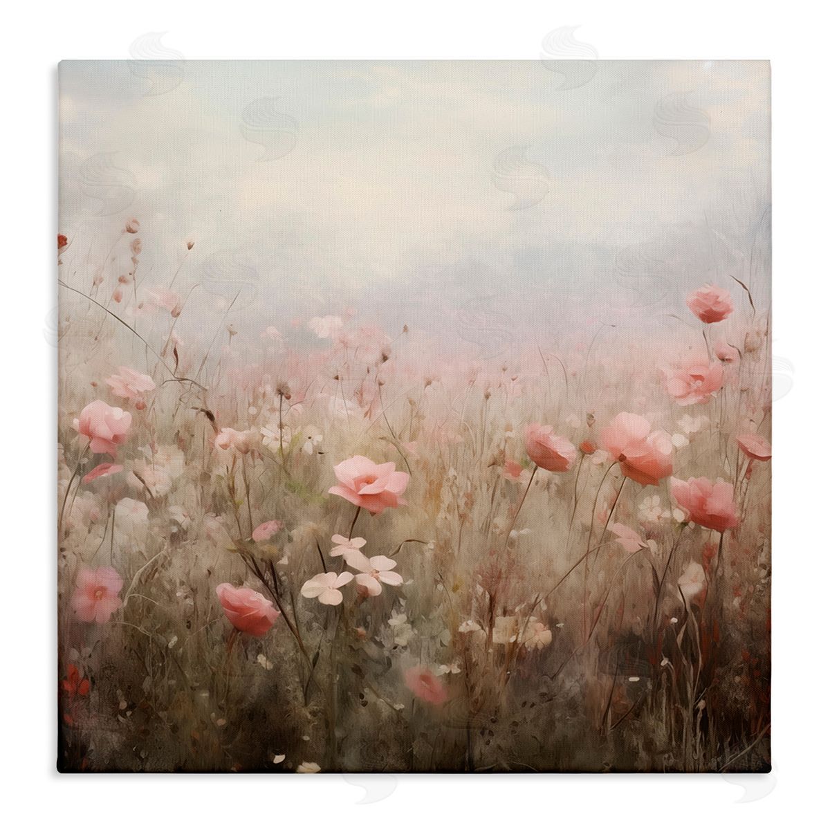 Blooming Pink Meadow Flowers Canvas Wall Art, Home Decor by Arlington Prints