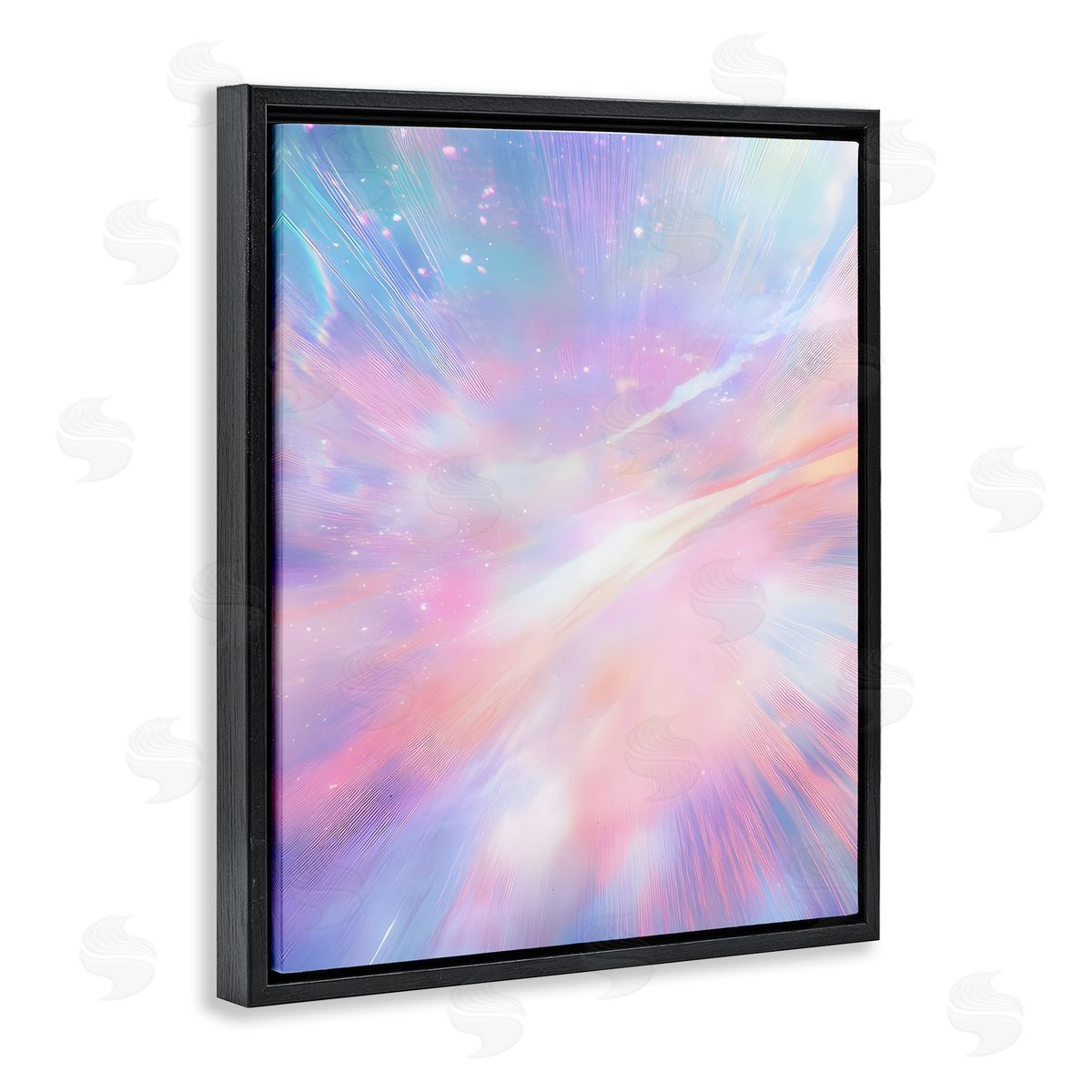 Iridescent Nebula Abstraction Black Floating Frame Canvas Wall Art, Home Decor by Franklyn Gregory