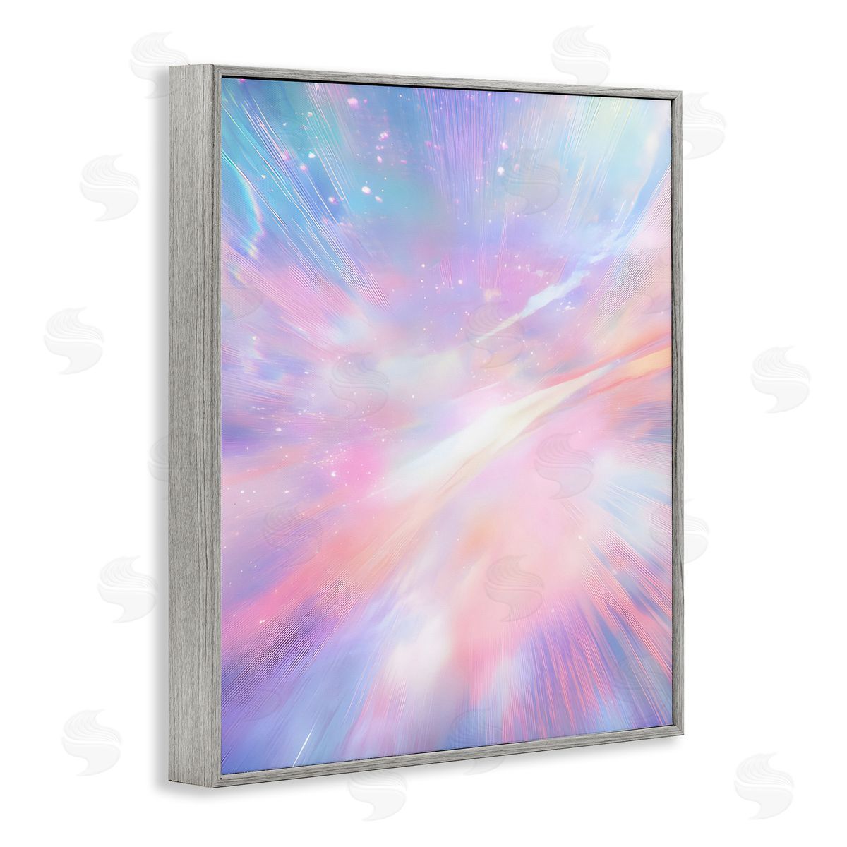 Iridescent Nebula Abstraction Grey Frame Print Wall Art, Home Decor by Franklyn Gregory