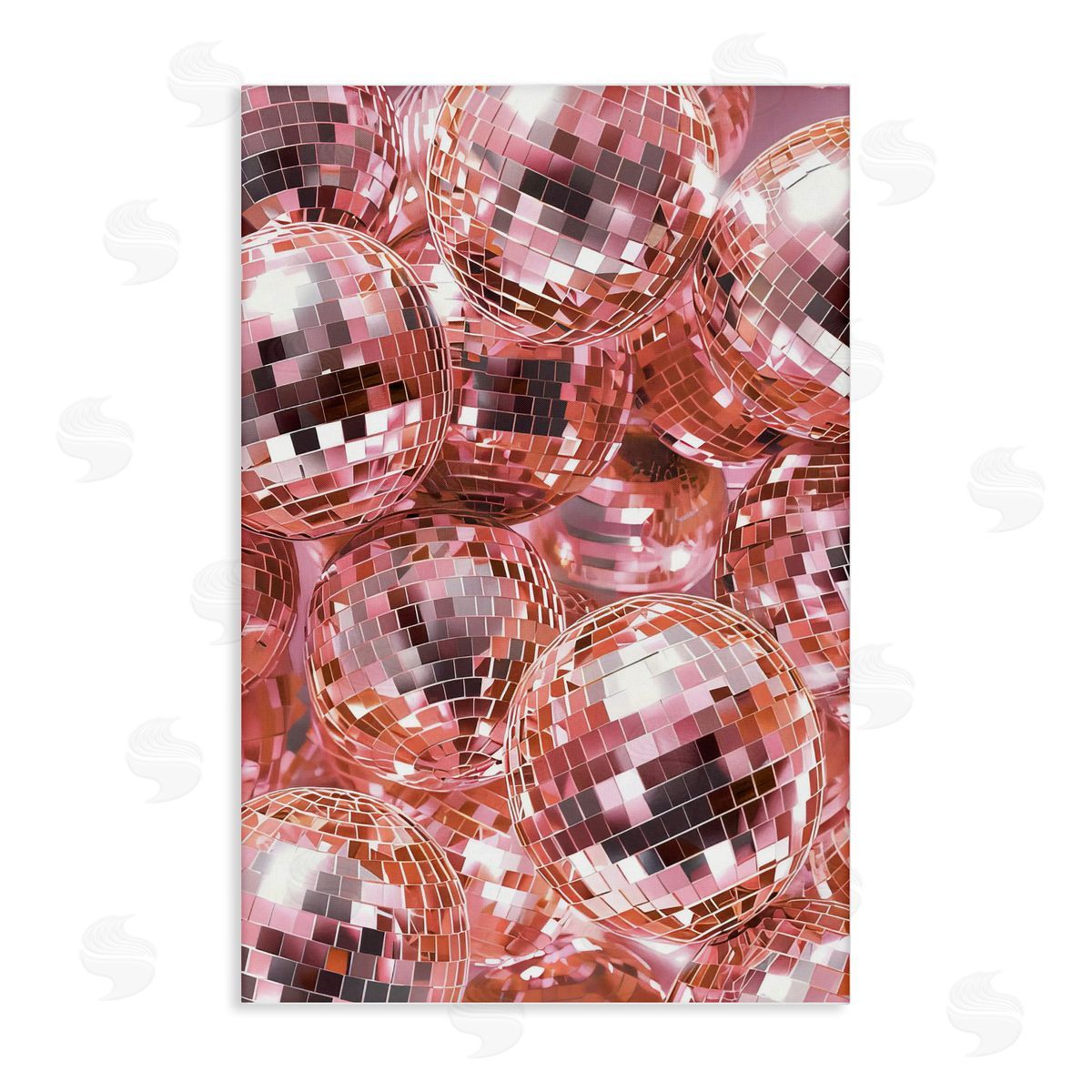 Pink Disco Ball Pile Canvas Wall Art, Home Decor by LSR Design Studio