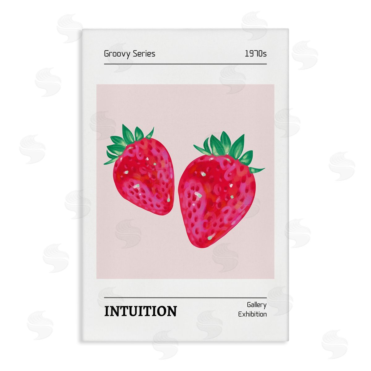 Intuition Phrase Strawberries Canvas Wall Art, Home Decor by LSR Design Studio