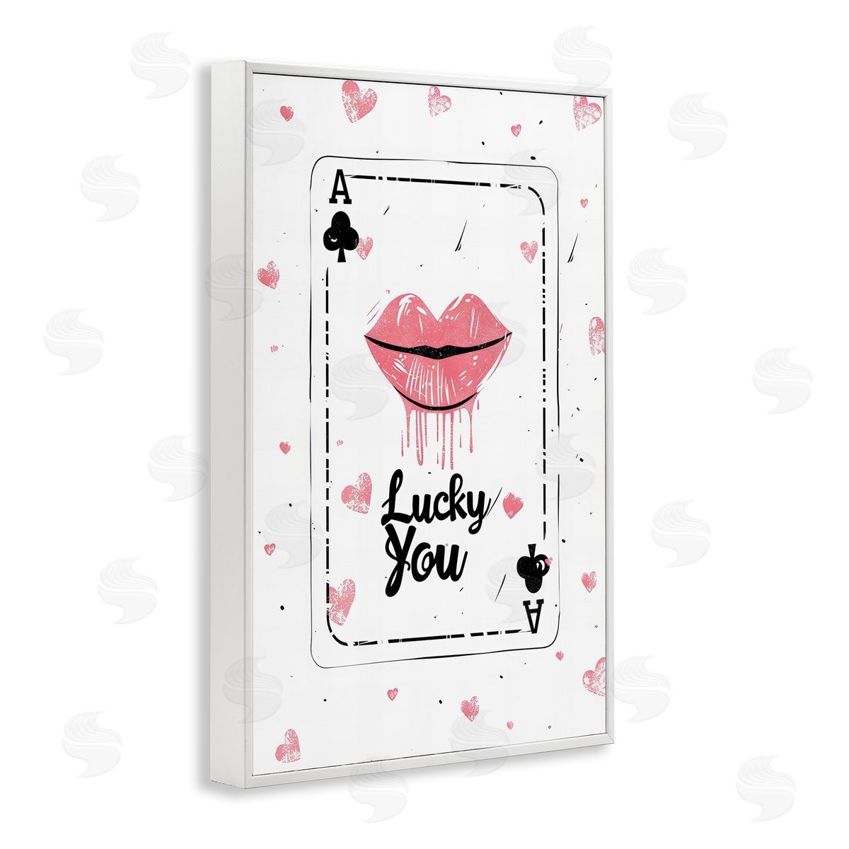 Lucky You Playing Card White Frame Print Wall Art, Home Decor by LSR Design Studio
