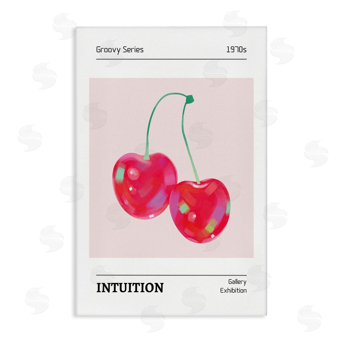 Intuition Phrase Cherries Canvas Wall Art, Home Decor by LSR Design Studio